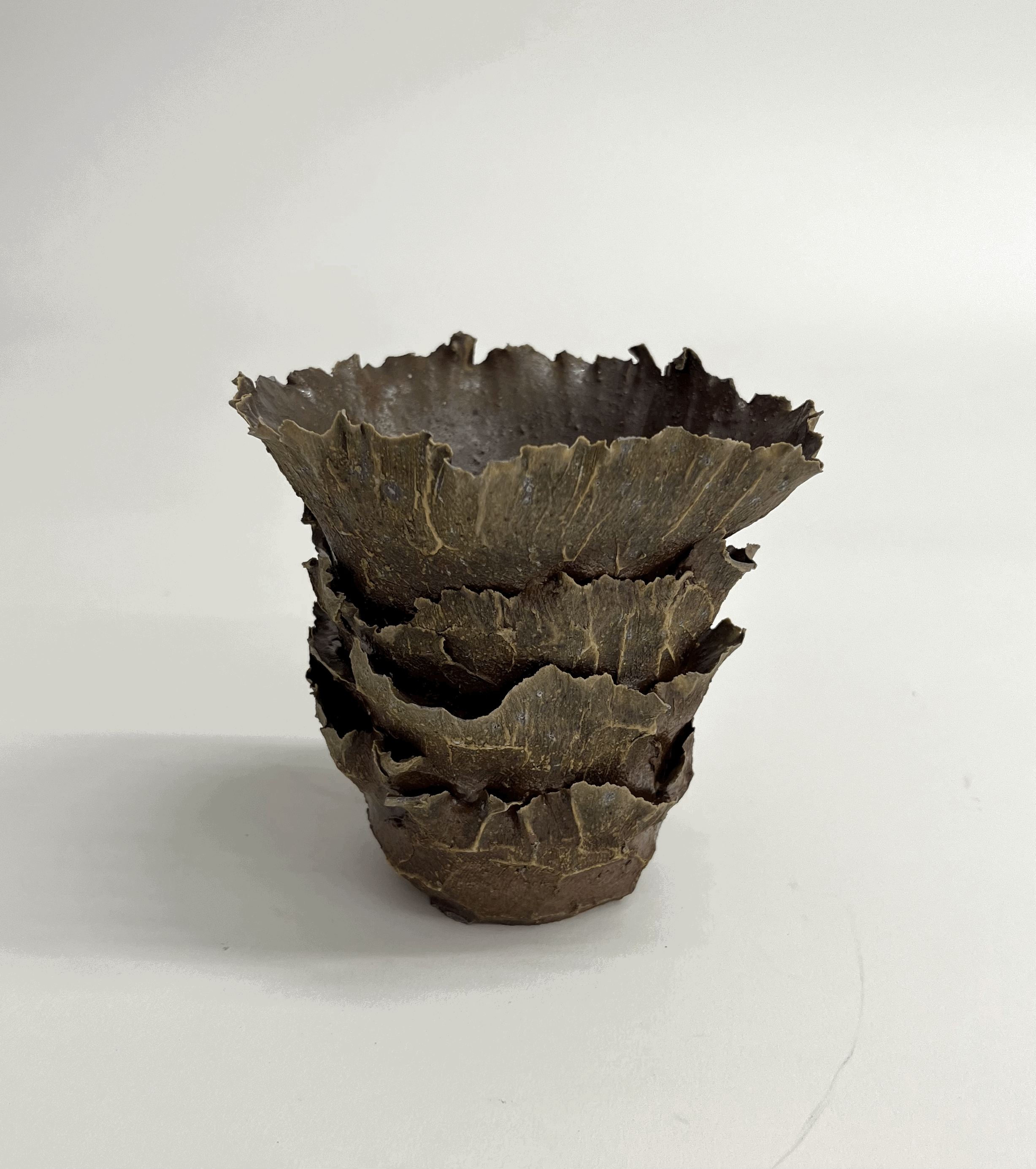 Ruffle Woodfire Vase