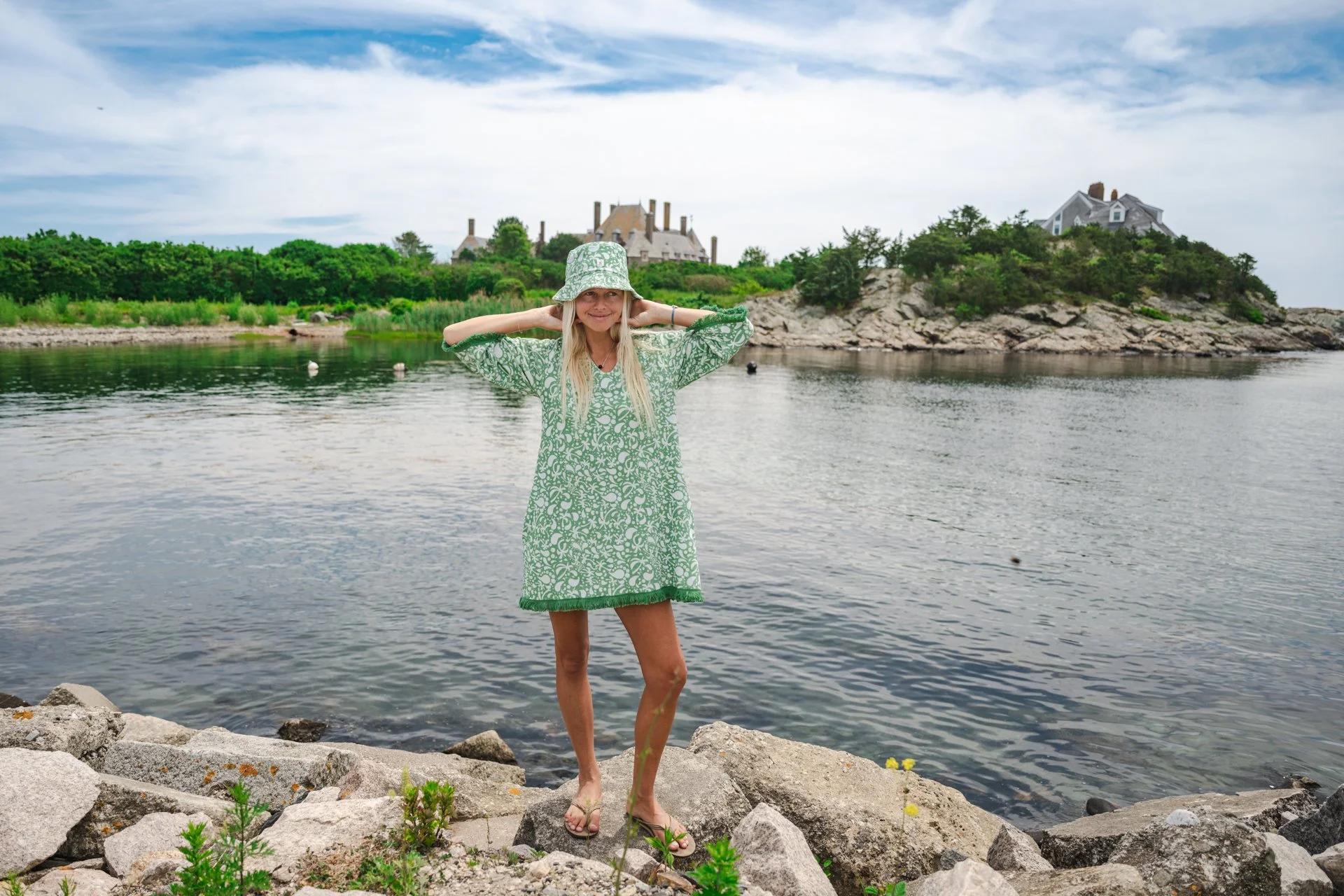 HIHO Fringe Terry Dress Basil Carribean-26.jpeg