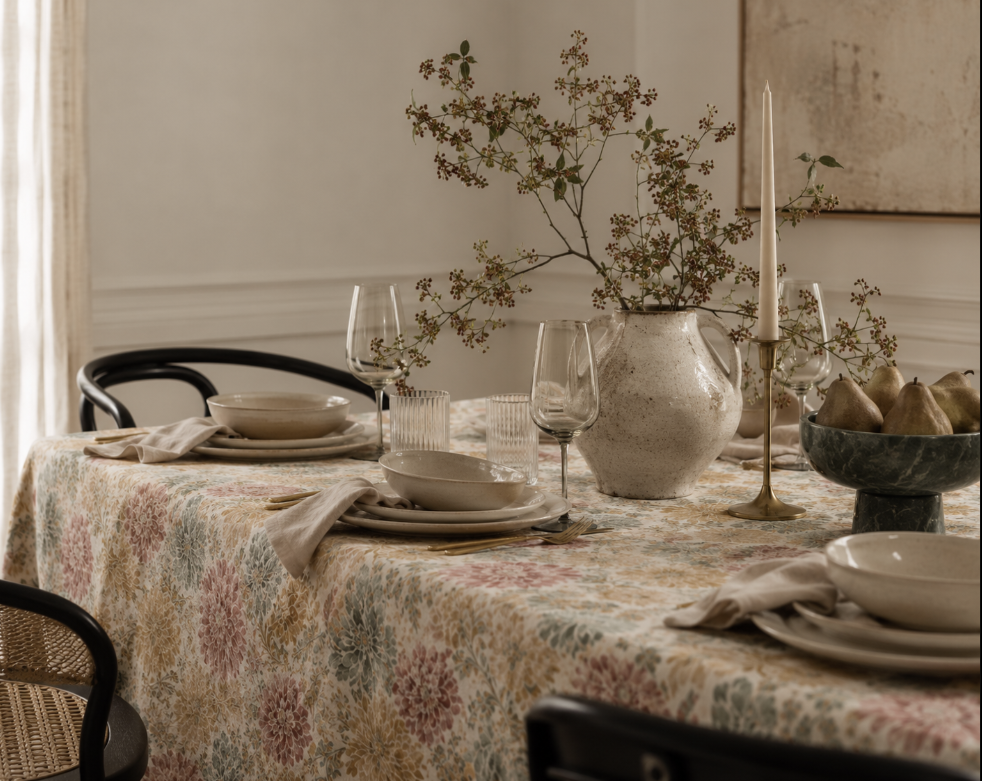 Pastel Floral Tablecloth