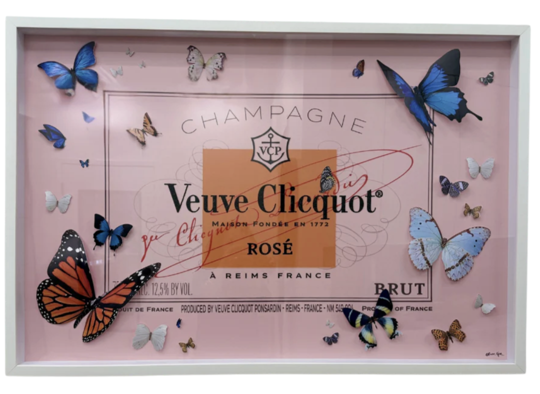Veuve Clicquot Rose Butterfly Art