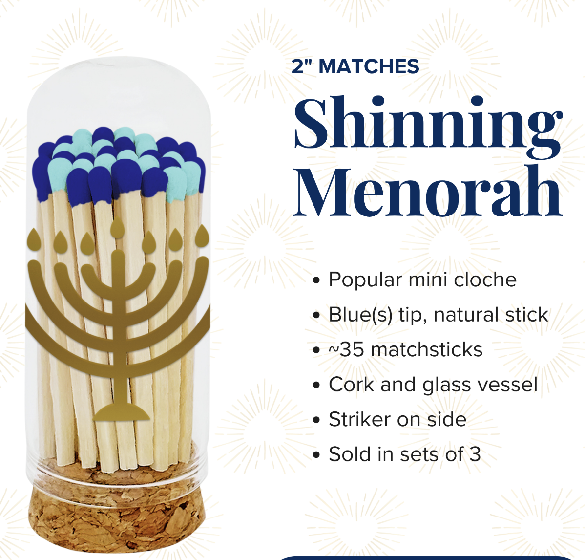 Shining Menorah Decorative Matches
