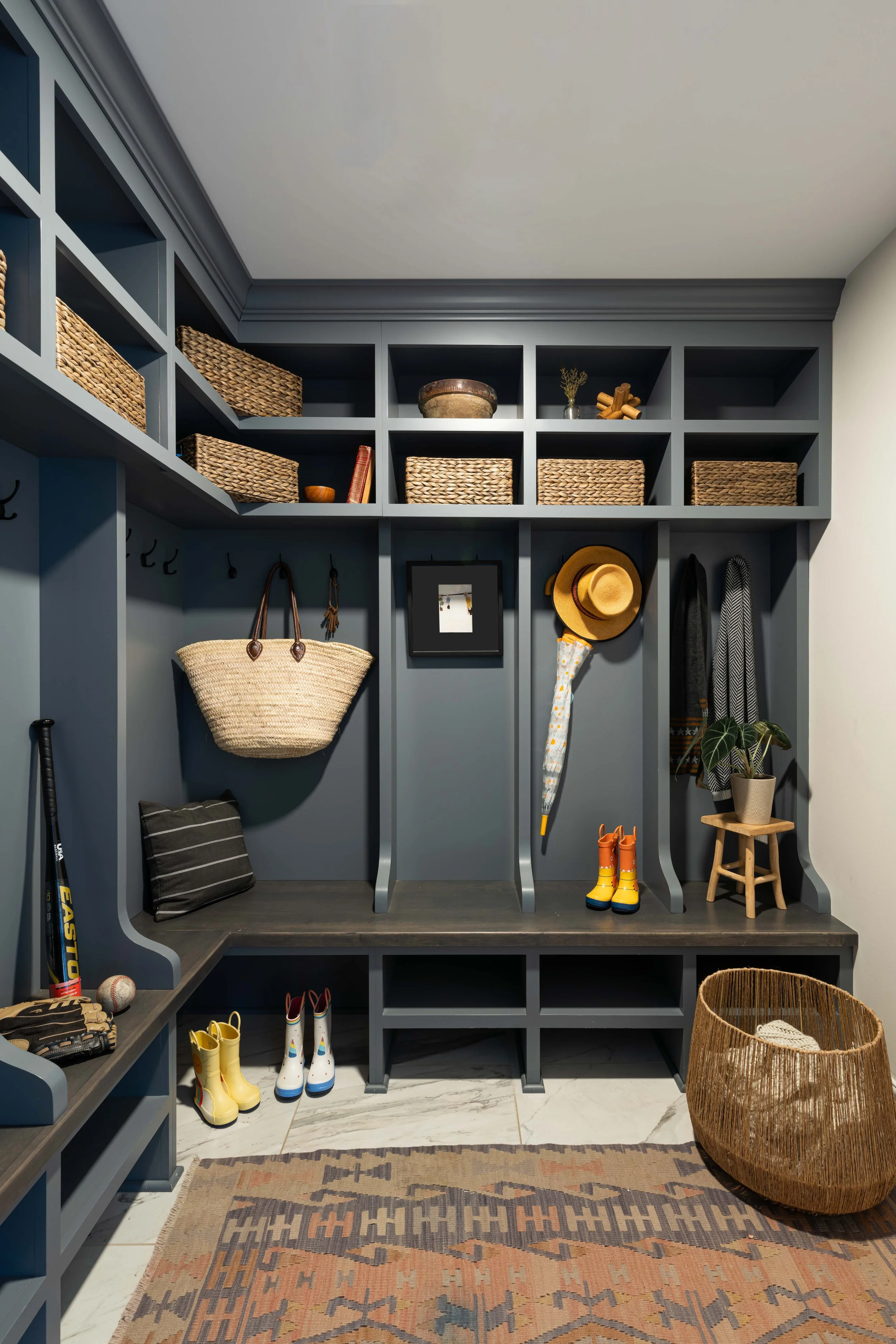 Refined Gatherings kitchen, bathroom, dining room, living room, and social spaces designed by Teela Bennett Design.