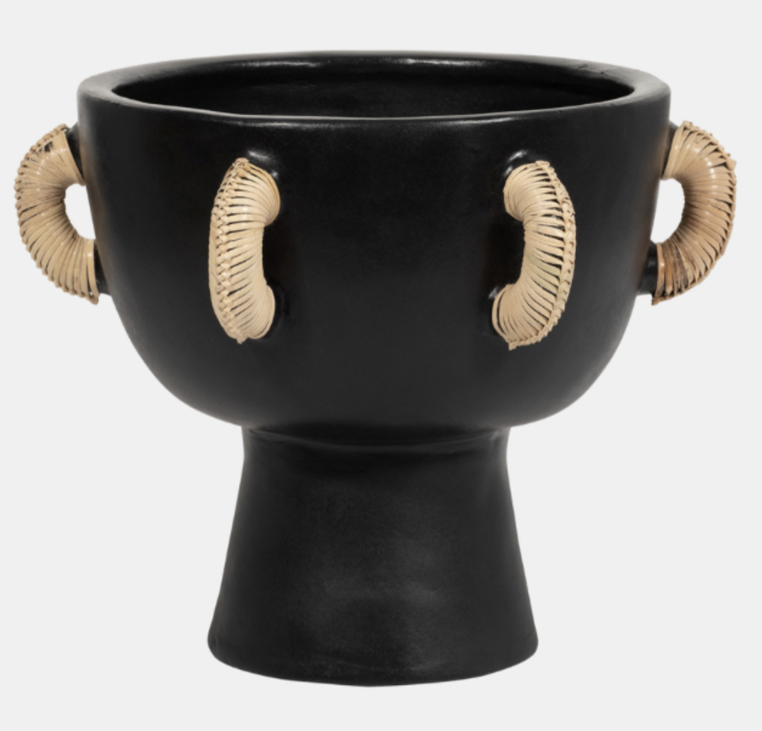 Eared Bowl On Stand Vase