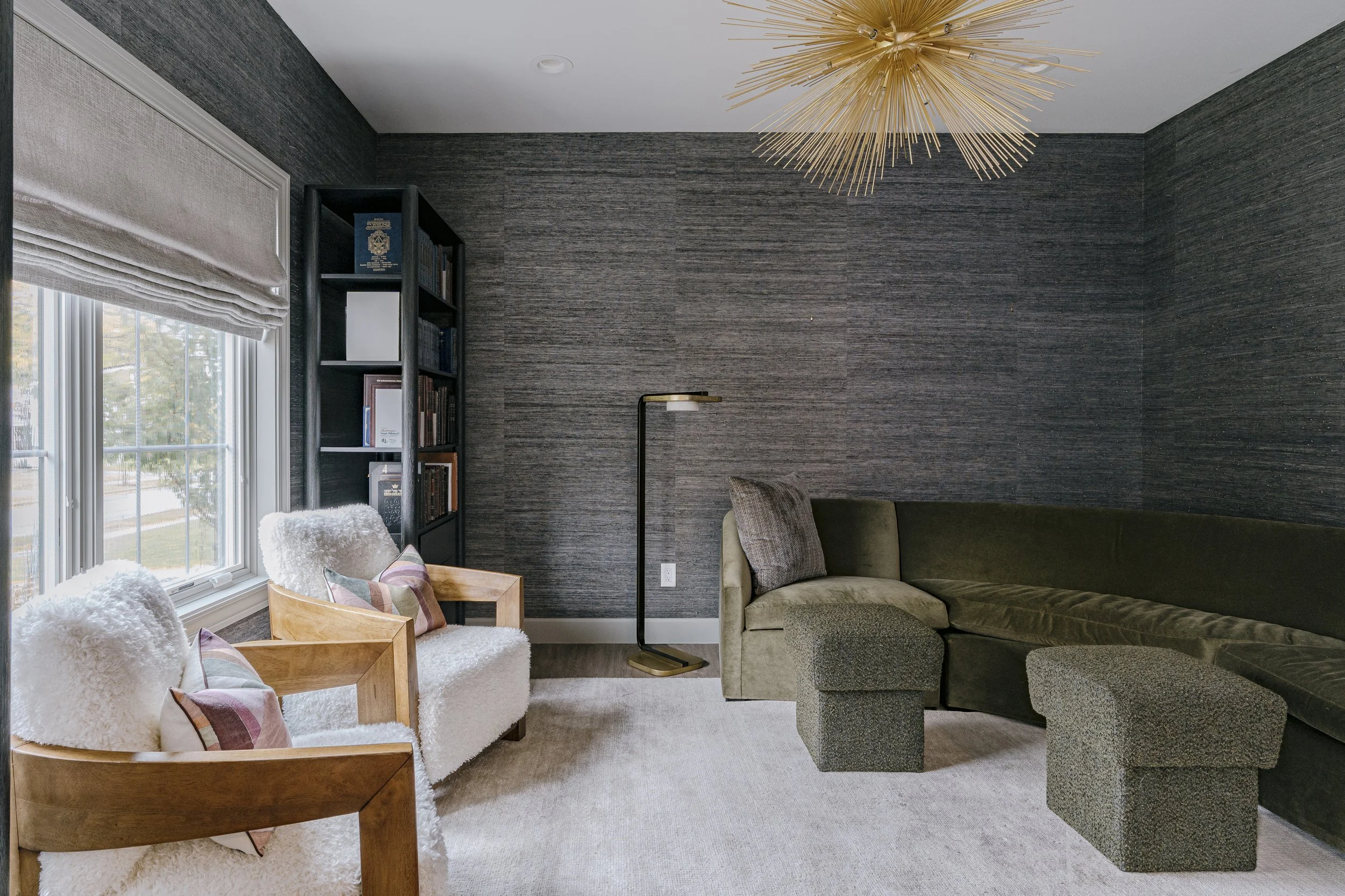 Refined Gatherings kitchen, bathroom, dining room, living room, and social spaces designed by Teela Bennett Design.