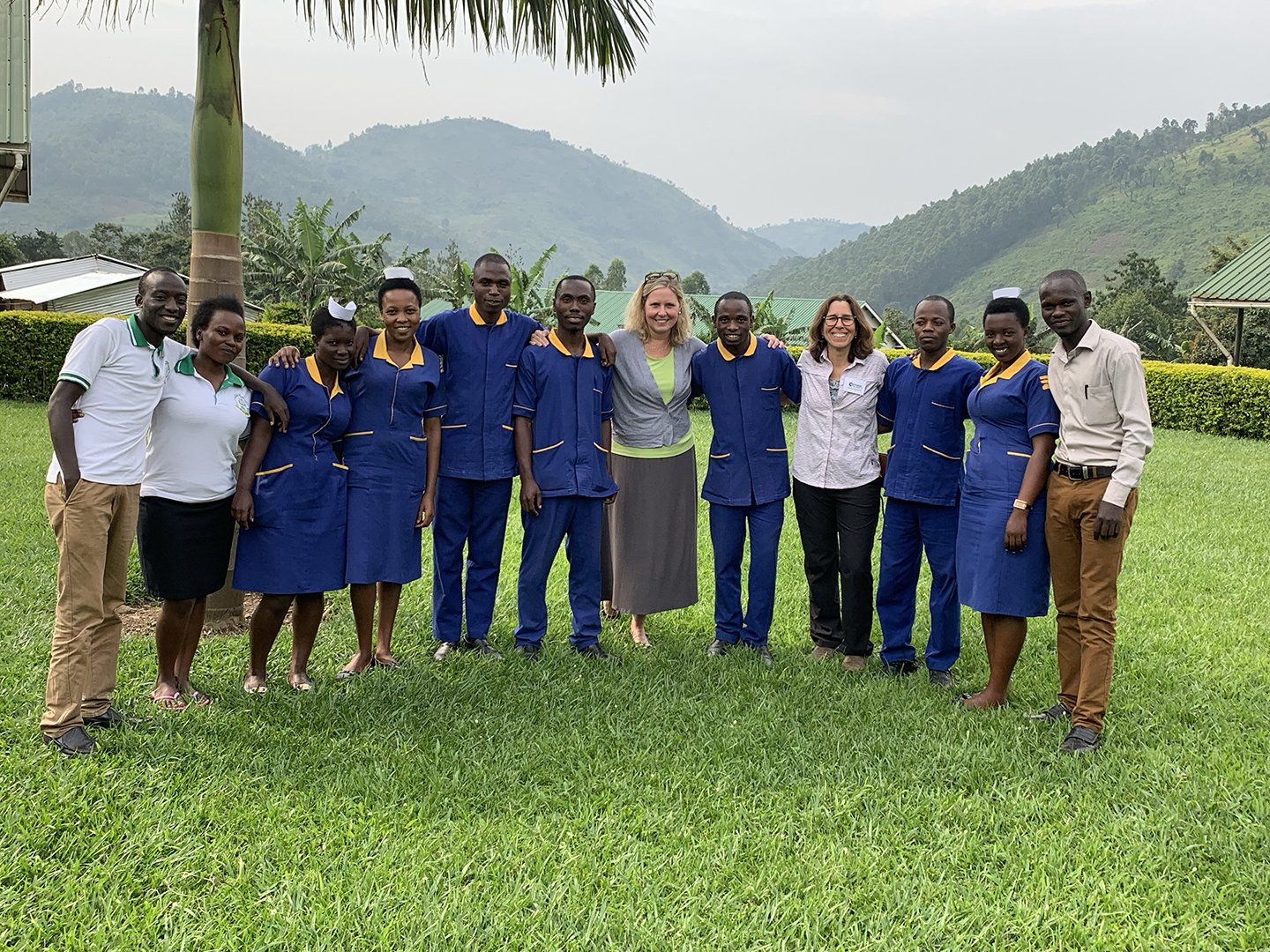 Drs. Kristen DeStigter and Janet Bailey with Nursing Students in Bwindi