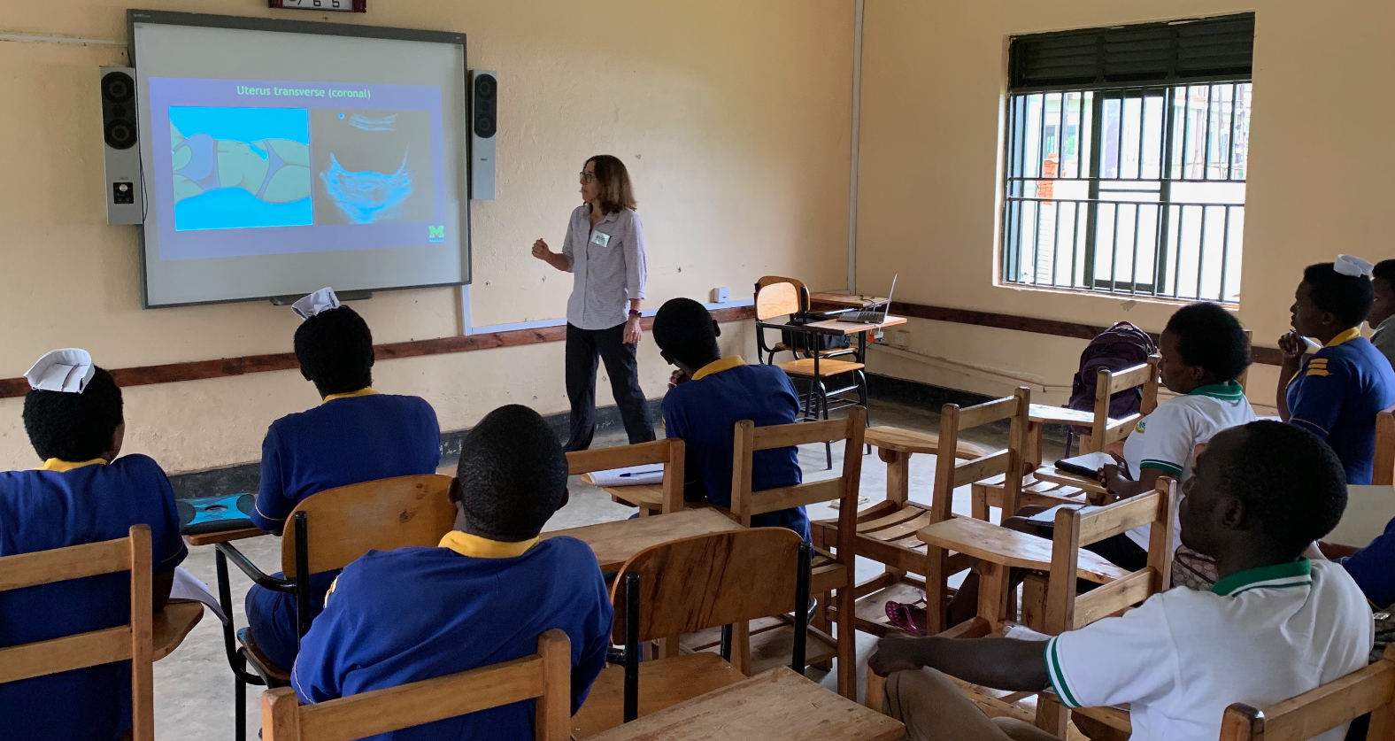 Dr. Janet Bailey, radiologist from the University of Michigan gives lectures at Uganda Nursing School Bwindi