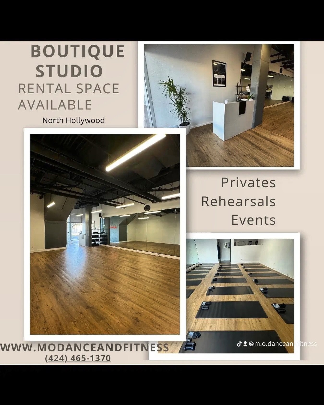 Looking for a private studio to rent? Look no further! Our studio is perfect for all your production, commercial, privates, Pilates, and dance needs.
