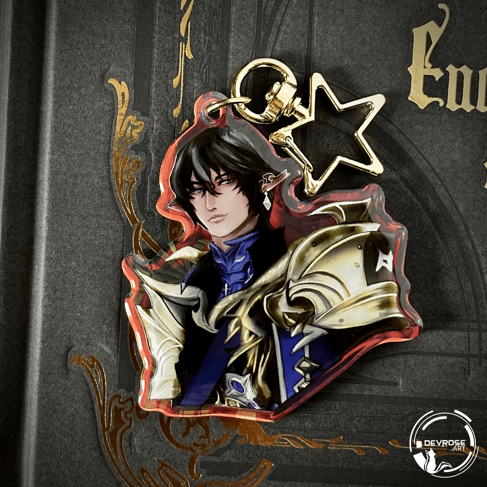 Aymeric (FFXIV) Holographic Acrylic Keychain — Devrose.Art
