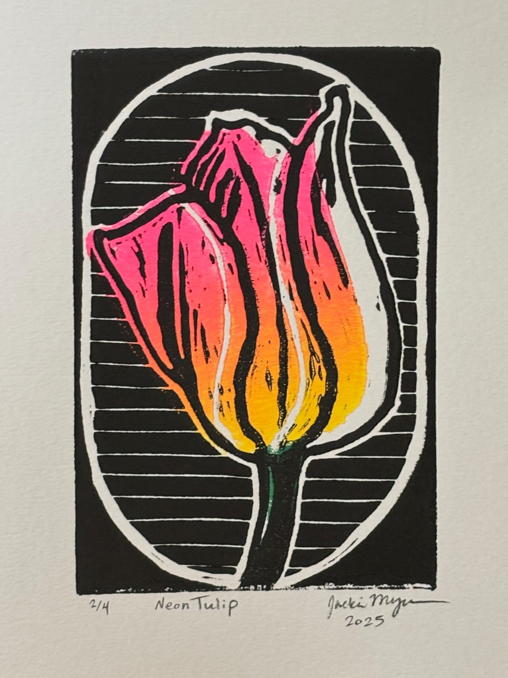 Two Layer Linocut (Tulip Festival 2025 @ Myriad Garden OKC)