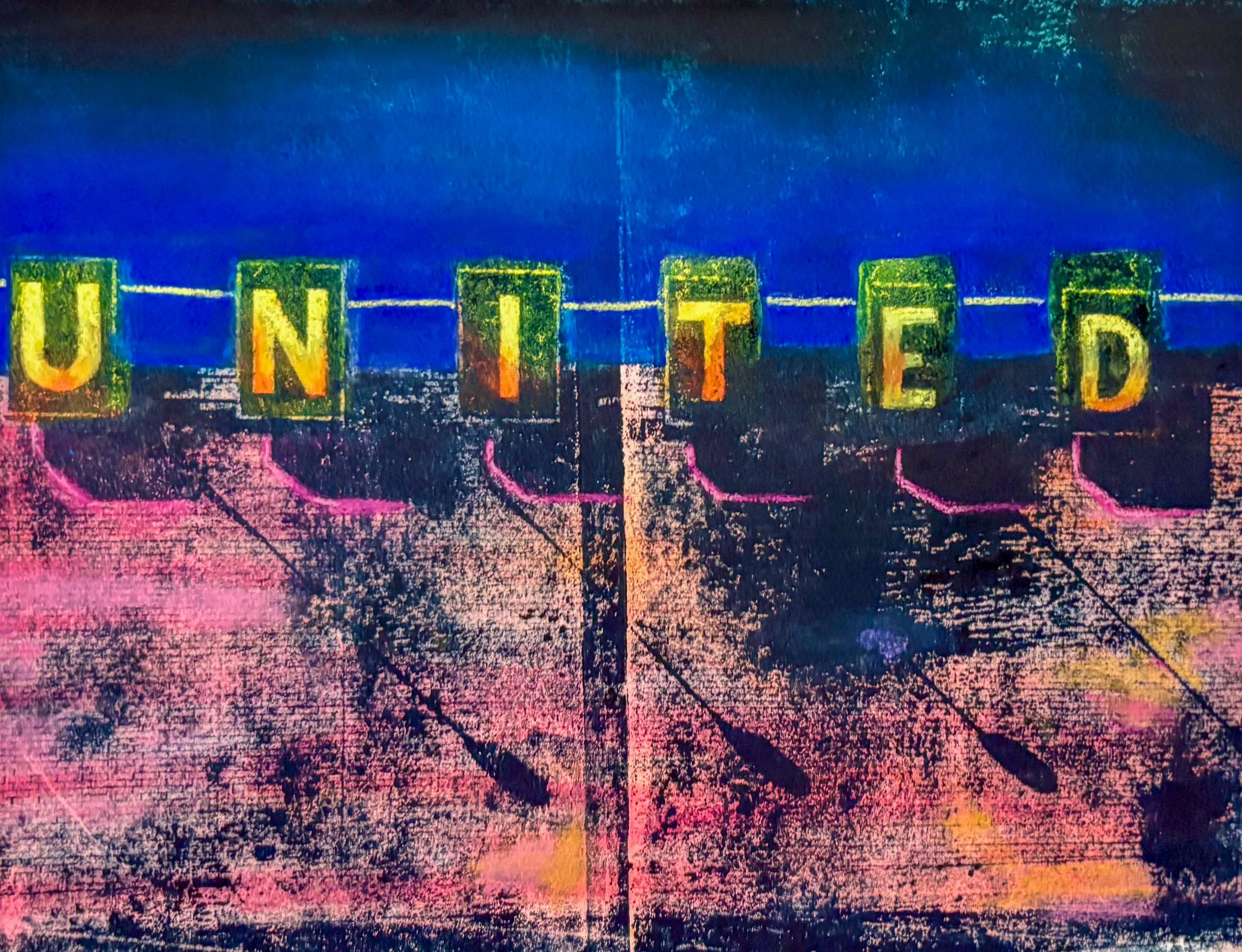 2026 Monoprint: Image transfer with chalk pastel.