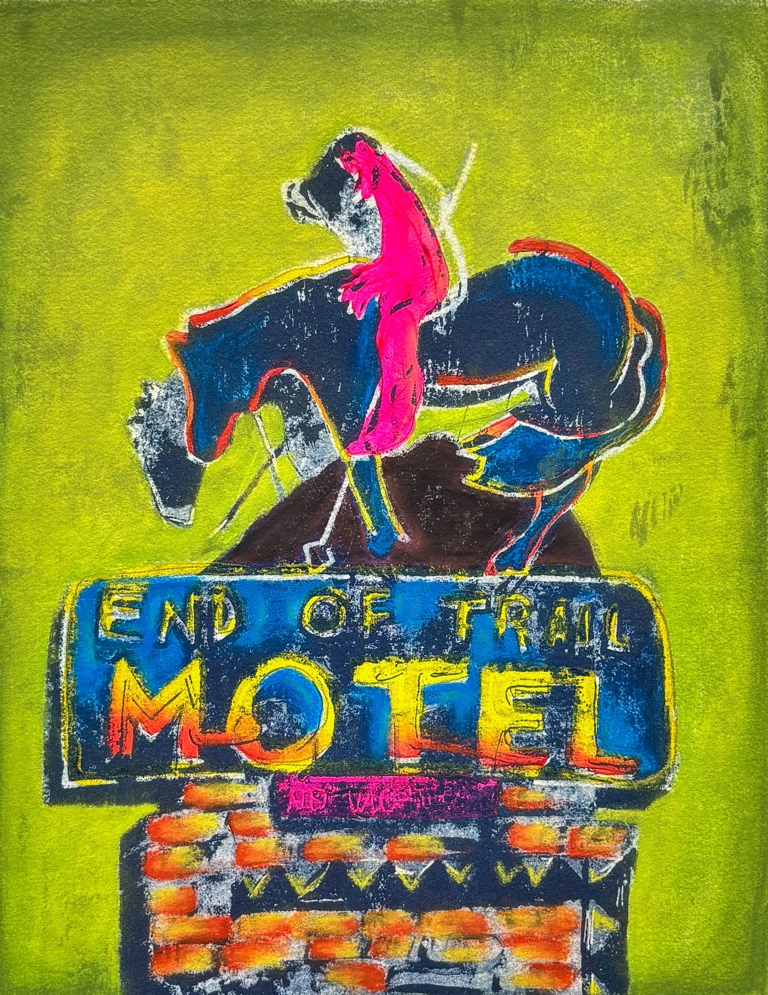 2026 Monoprint: Image transfer, acrylic paint, and chalk pastel.