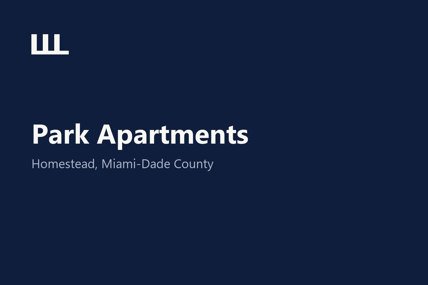 Park Apartments, Homestead, Miami-Dade