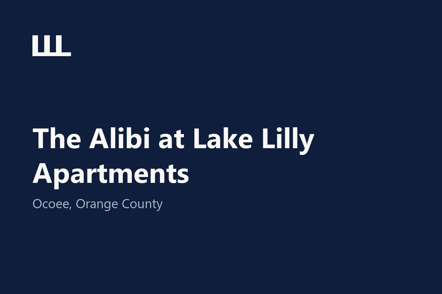The Alibi at Lake Lilly Apartments, Ocoee, Orange
