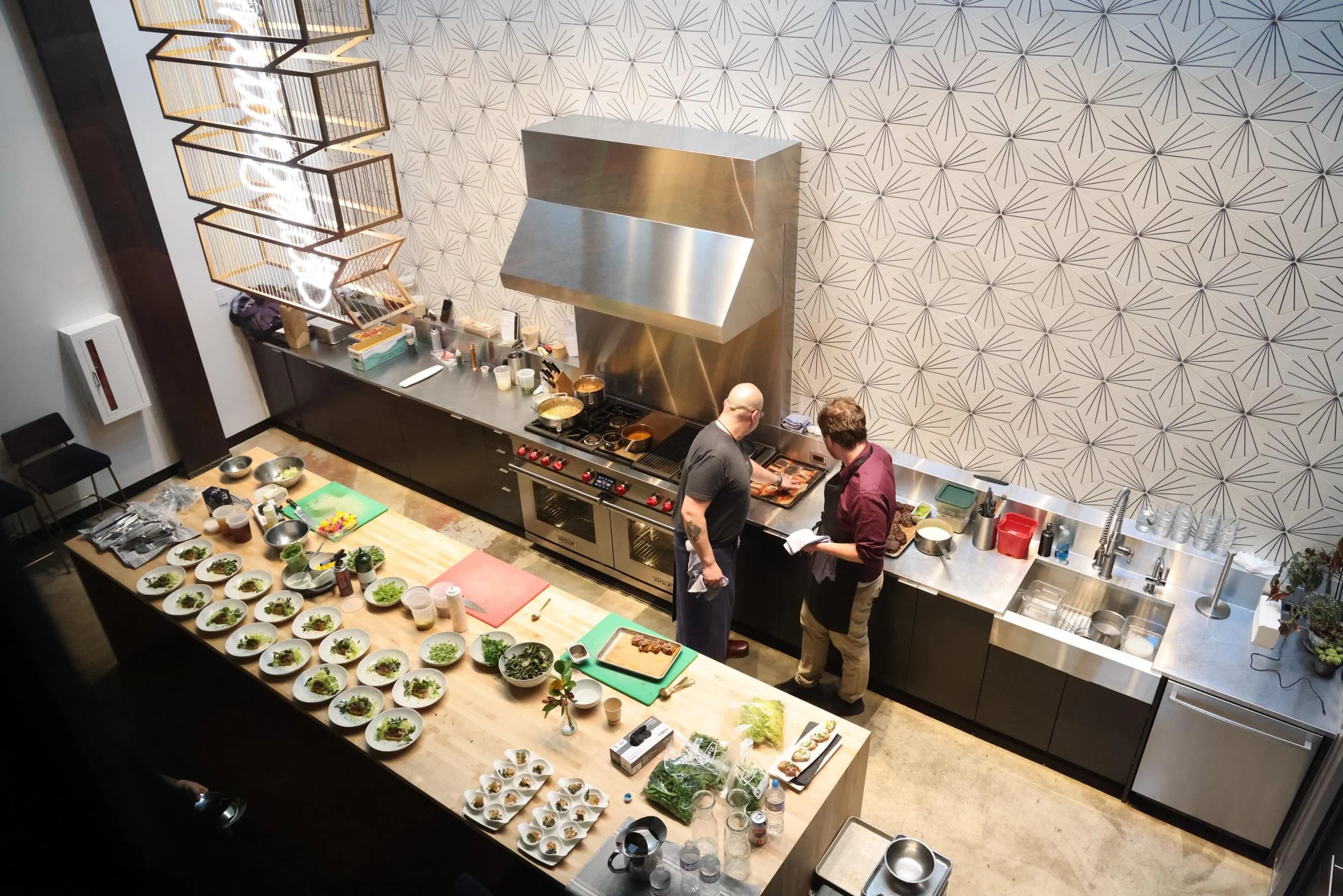 Thank you to our recent clients from Seattle Prep and @lecoinseattle for putting our gorgeous kitchen to good use. Have a dinner party planned? Let us host you! Our space includes custom tables and ash chairs that seat up to 30 guests for your next i