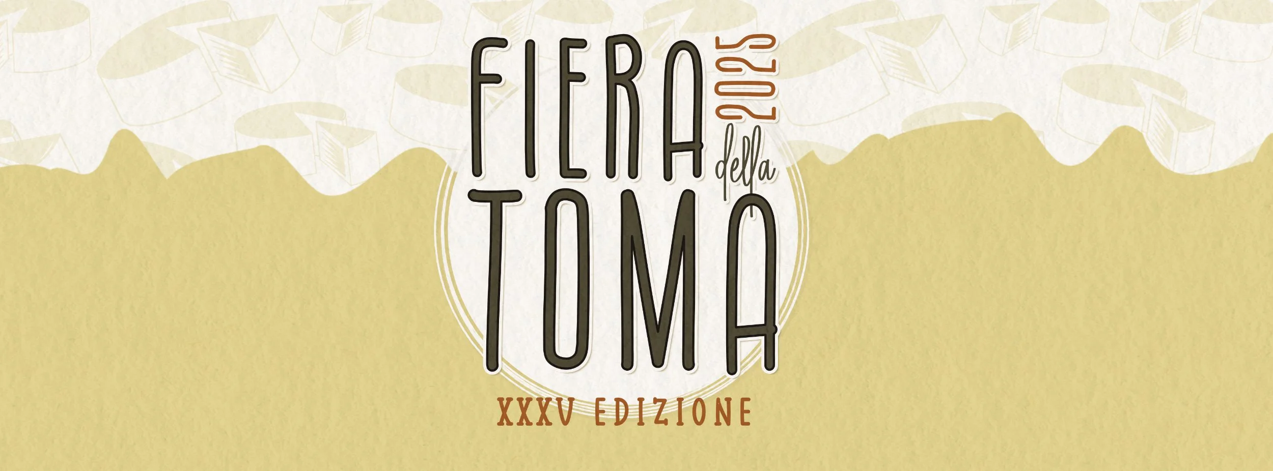 Logo dell'evento Festa della Tomo 2023, XXXV edizione, con sfondo giallo e elementi decorativi.