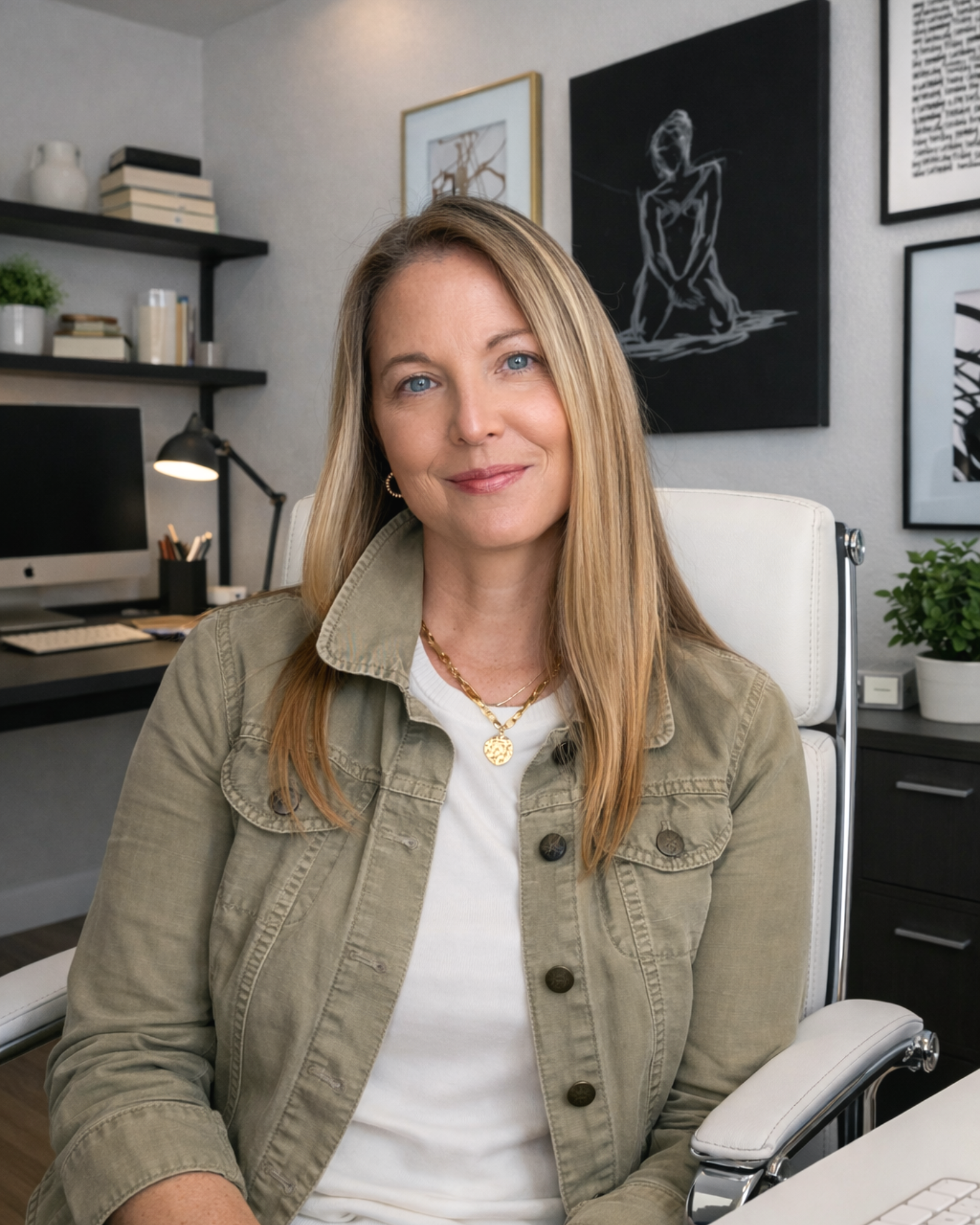 Jo Holt, founder of InHER Life, in her office