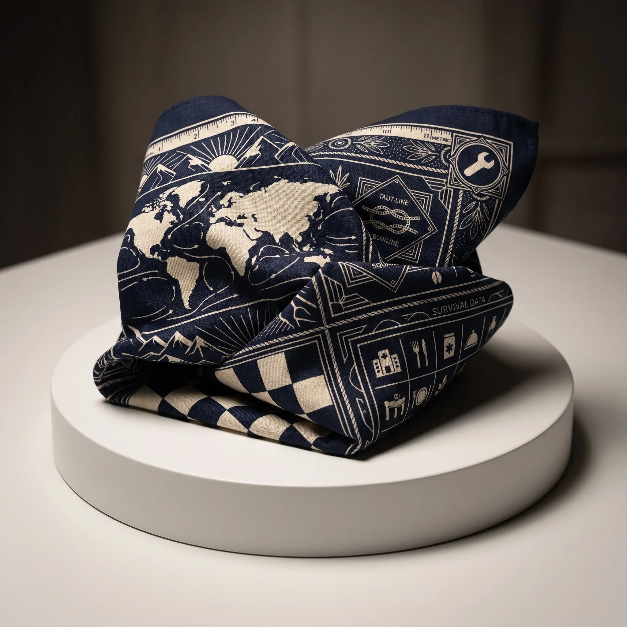 Upcoming Travelers bandana with printed tools