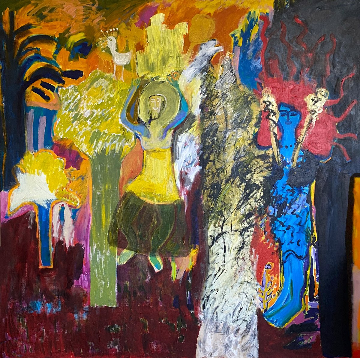 The Dance, Me with White Duck 2026 152cm x 152cm   Acrylic on Canvas
