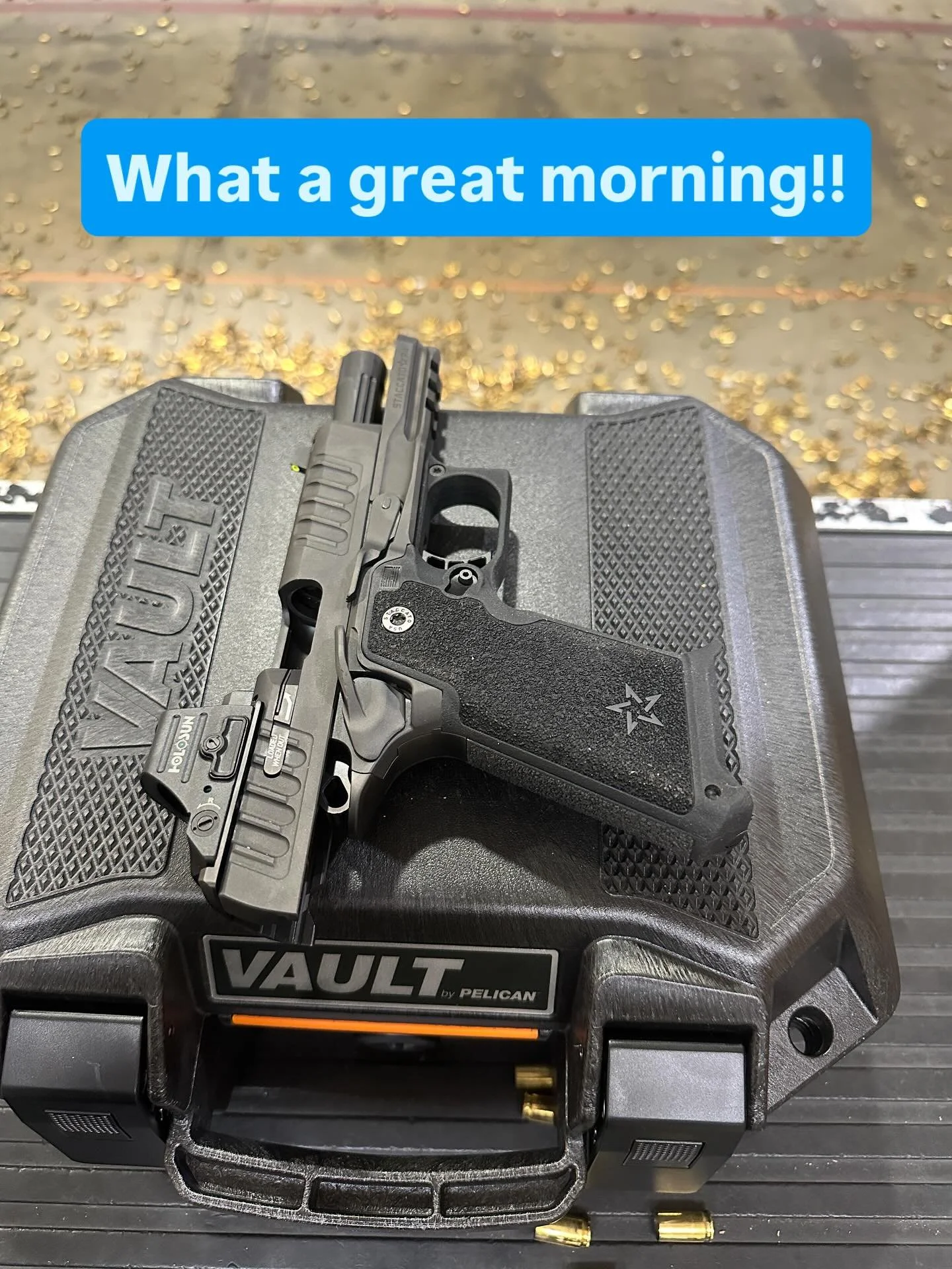 What a great morning! I did an add on for a client and he offered to let me put two mags through it and WOW! That was an amazing firearm! @staccato2011 Add on services are free for returning CVDT clients! #pewpew #fresnocountyccw #maderacountyccw #