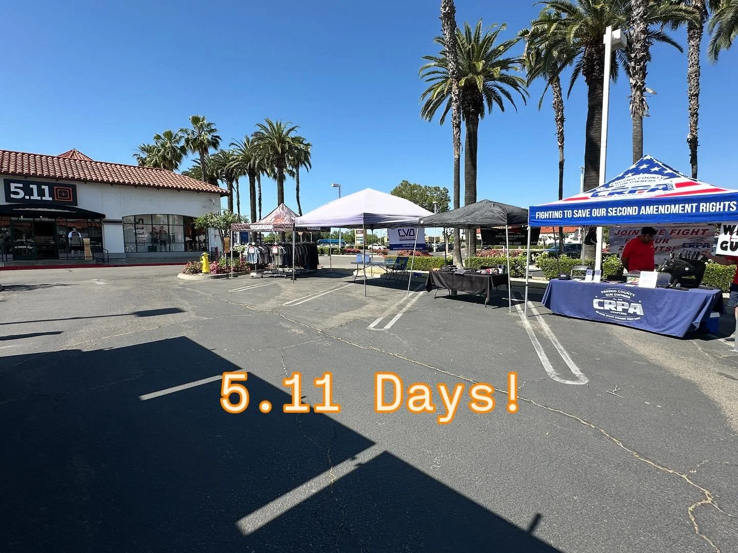 Come check out @5.11  days sale!  Some great vendors in the parking lot and the SPCA trailer is here! @ccspca @fresnogunowners @sun.mountain.gunclub
