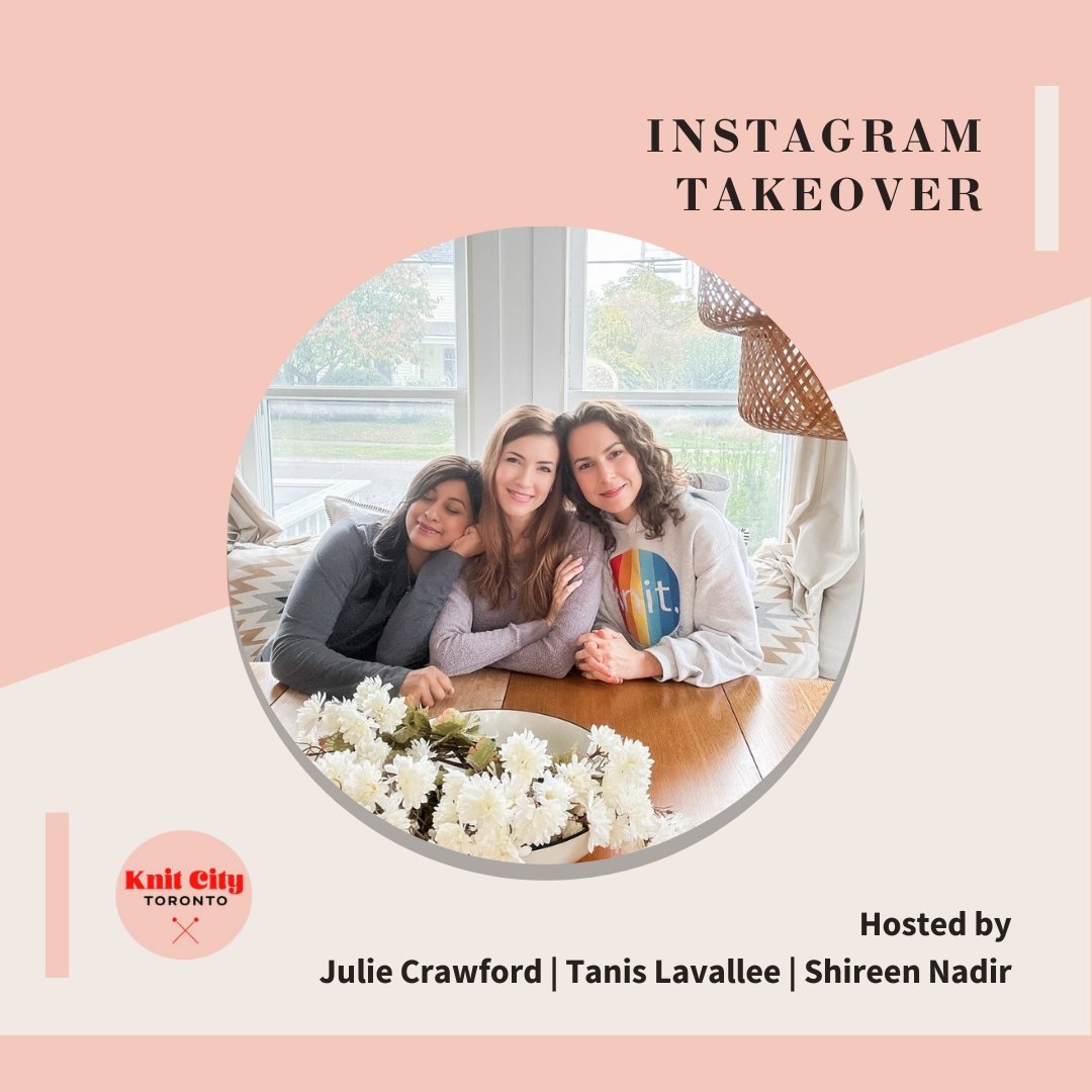 Get ready for an Instagram takeover tomorrow at 9AM PST, May 2nd, as Julie Crawford (@knittedblissjc), Tanis Lavallee (@tanisfiberarts), and Shireen Nadir (@thebluebrickish), our hosts for KCT Games Night, take over Knit City Canada&rsquo;s Instagram
