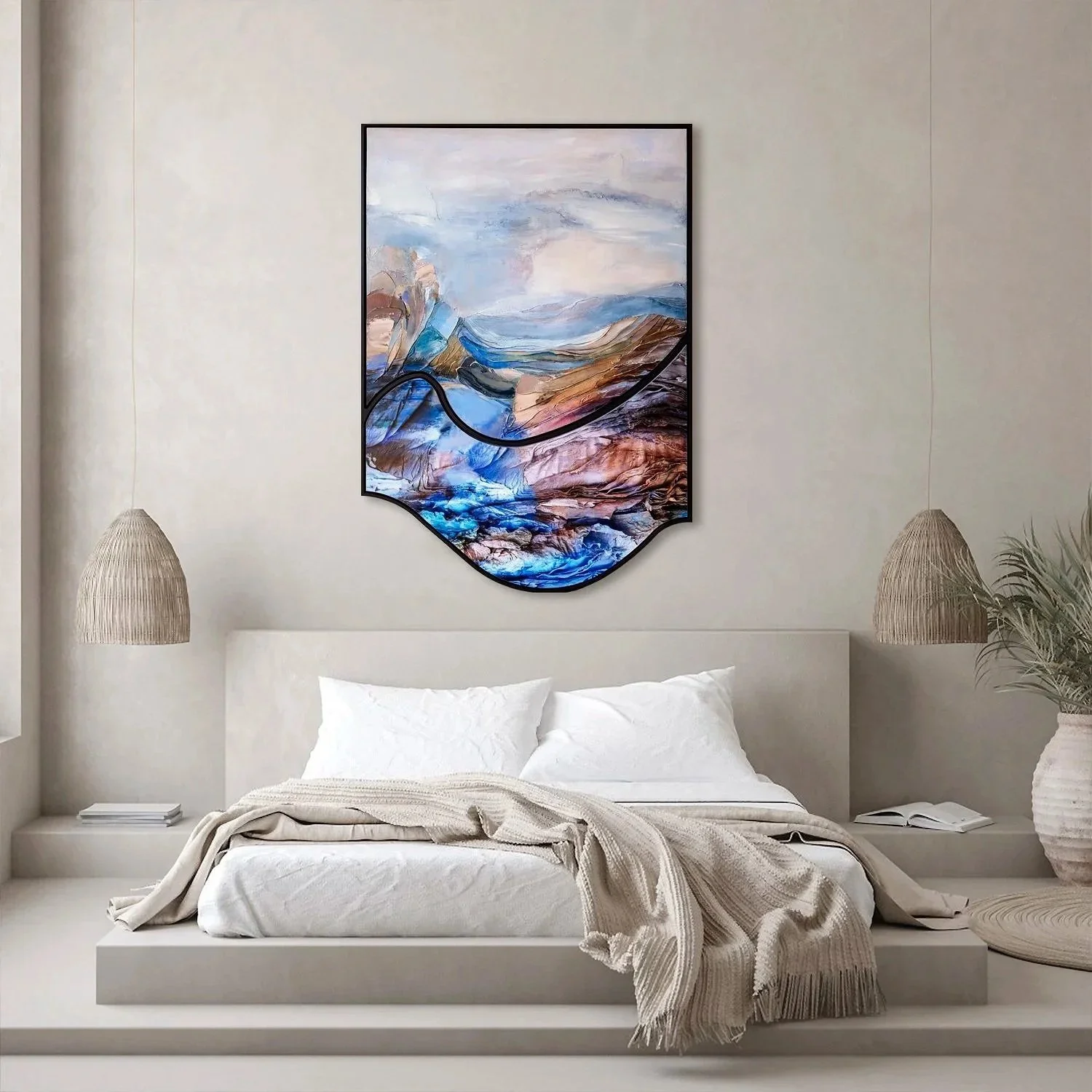 Blush
100cm x 150cm - Horizontal Diptych 
Textured Oil paint & Mixed Media 