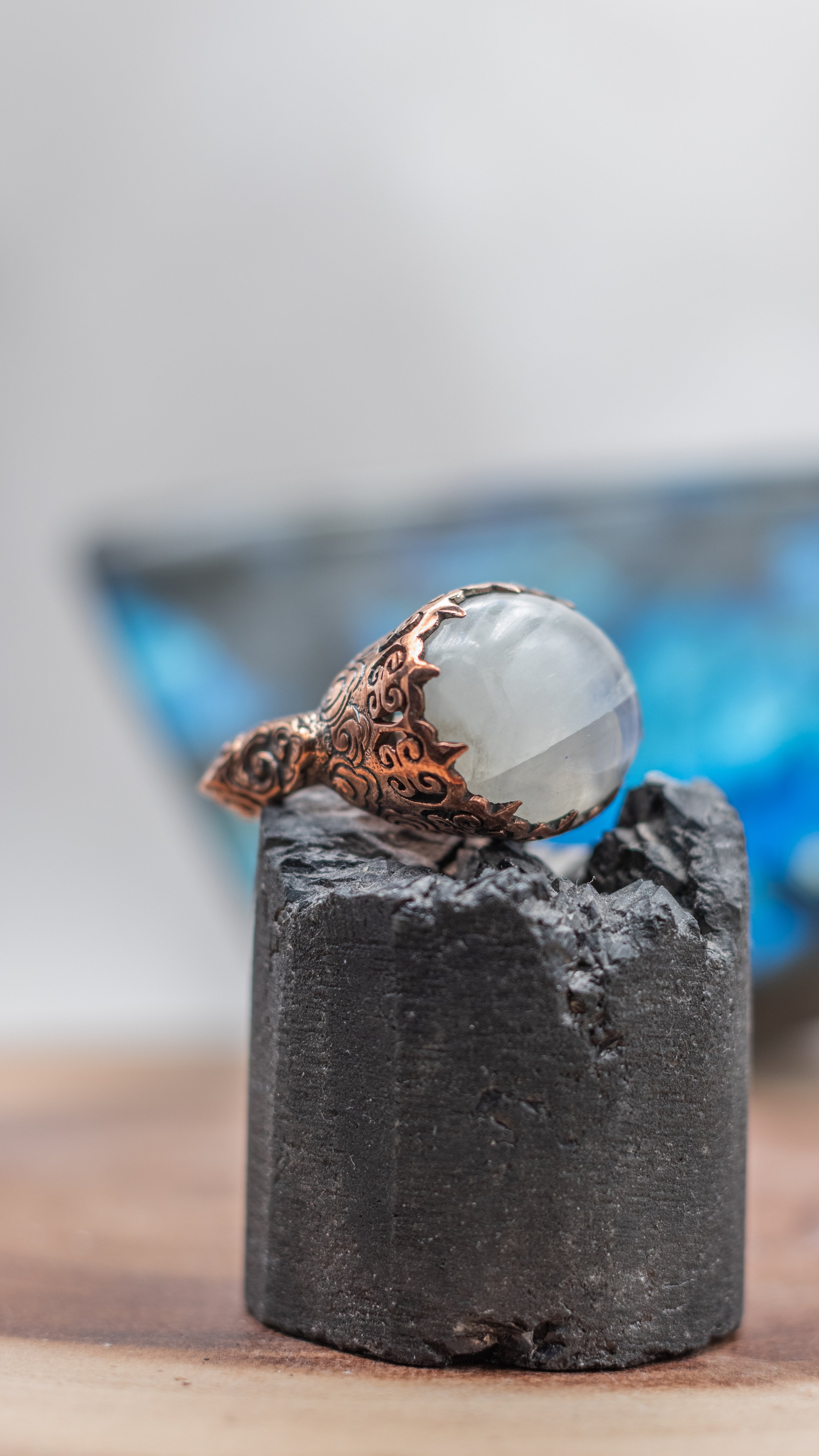 The Journey | Mens Wedding Ring Made Of Ceramic, Crushed Opal and Burn – TN  Rings