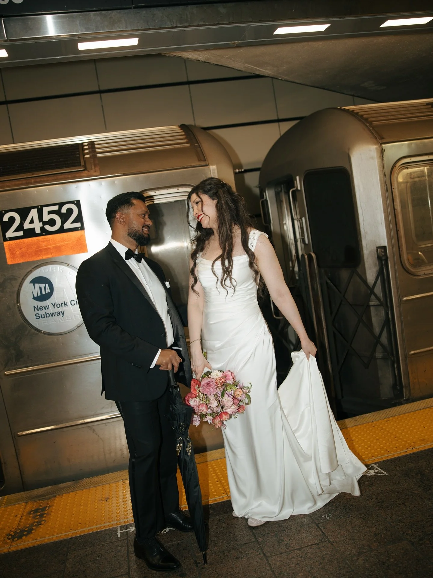caught the love train with samantha + ryan 💌 

thank you to @kaspope.photography for helping me capture the most iconic ride to a wedding reception ever! 

#subwayweddingphotos #newyorkcity #nycweddingvideographer #nycsuper8 #authenticlove New York 