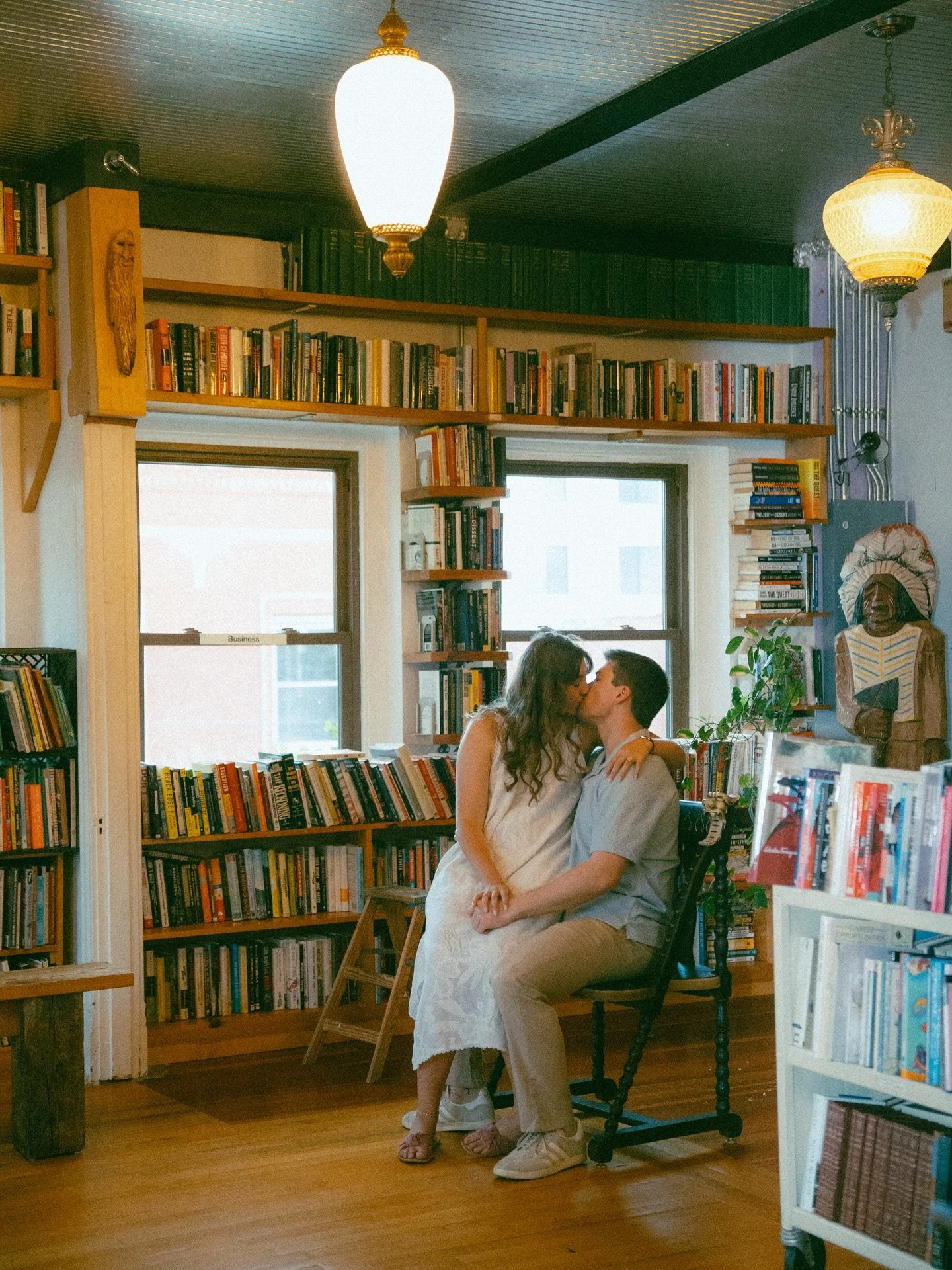 &ldquo;whatever our souls are made of, his and mine are the same&rdquo; -emily bront&euml; 📚🫀

| bookstore engagement photos, cinematic engagement photography, documentary style wedding photography, videography, Kansas City photographer, videograph