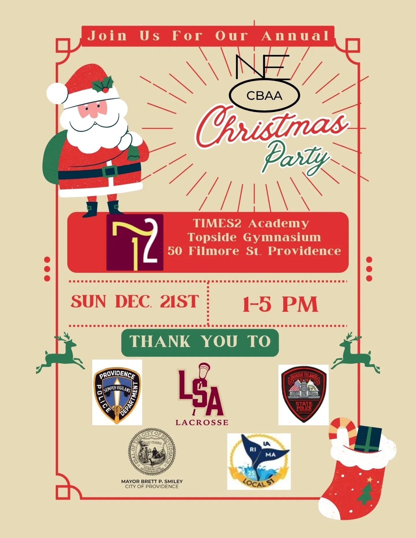 🎅🏽🎄&nbsp;PROVIDENCE &mdash; THIS ONE IS FOR THE KIDS &amp; THE COMMUNITY!&nbsp;🎄🎅🏽

The&nbsp;NE &bull; CBAA Christmas Party&nbsp;is BACK and you&rsquo;re invited to a day full of&nbsp;holiday magic, music, and love&nbsp;❤️

📍&nbsp;TIMES2 Acade