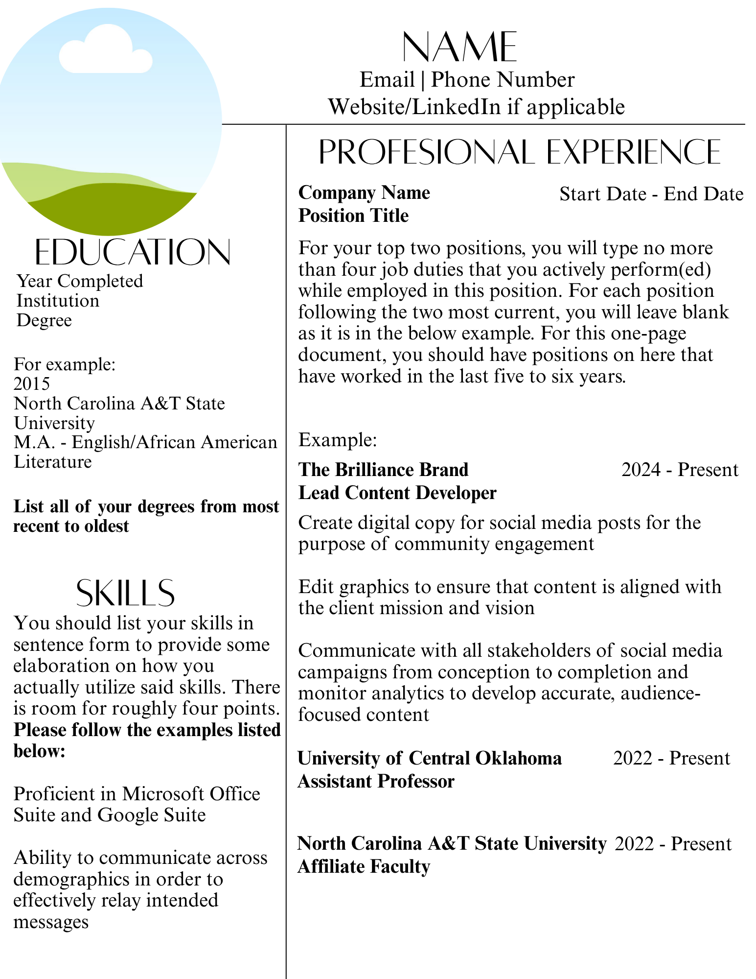 Advanced Resume Template