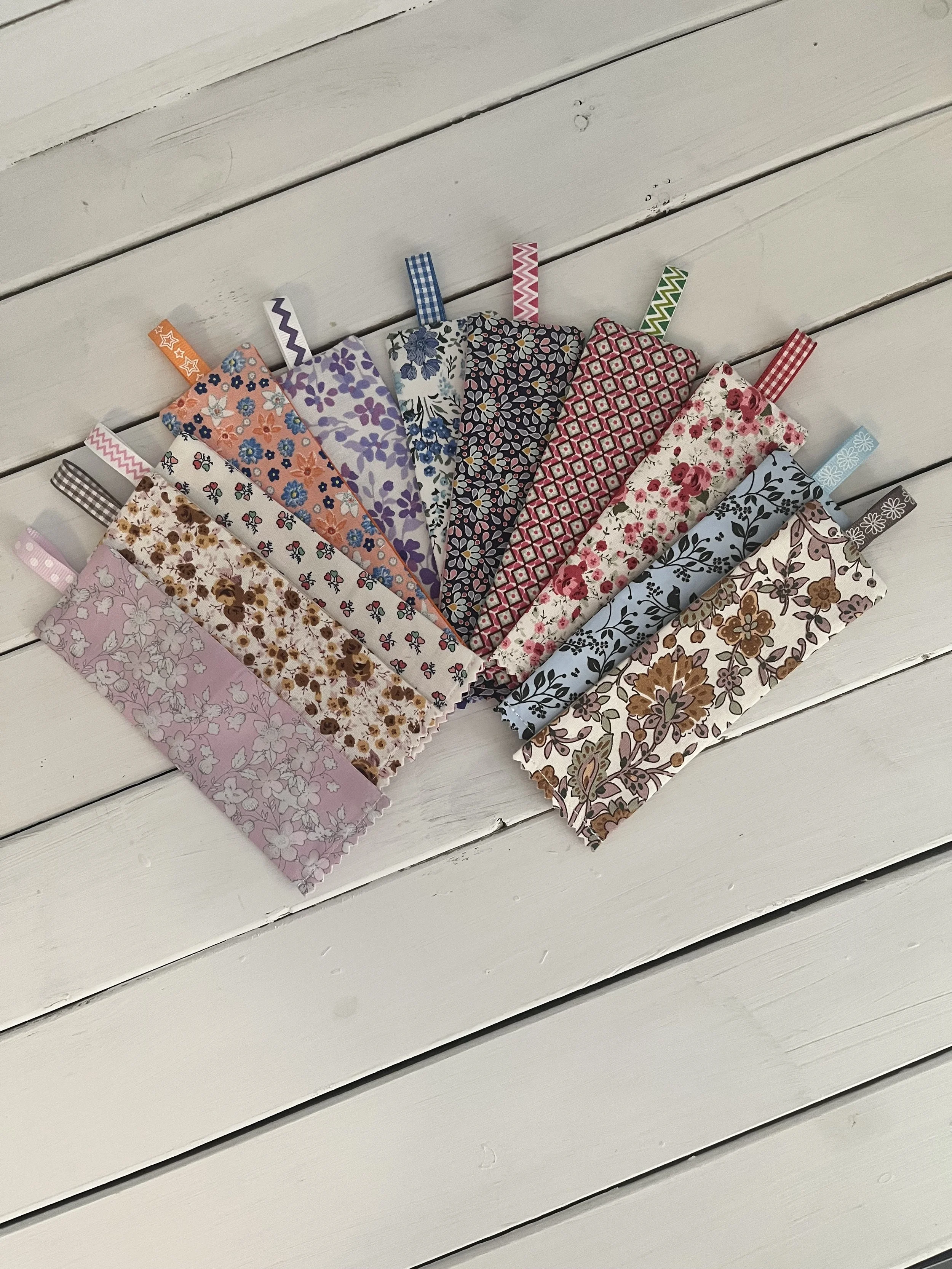 Random Fabric Bookmarks - Set of Three