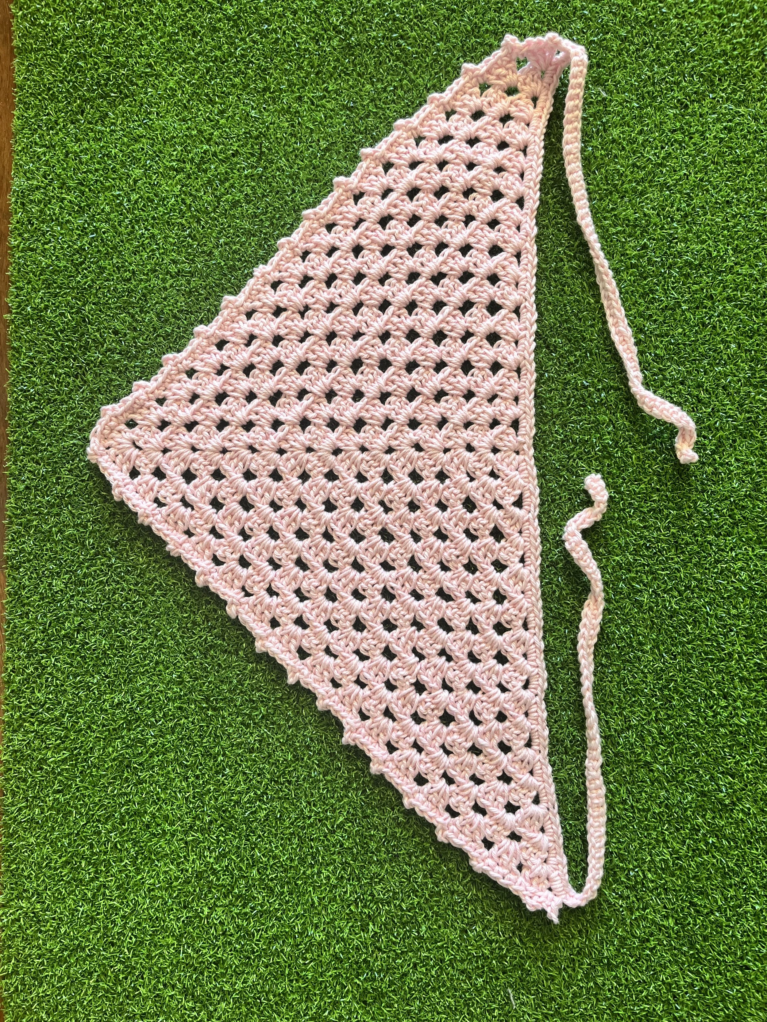 Crocheted Bandana - Solid Pink