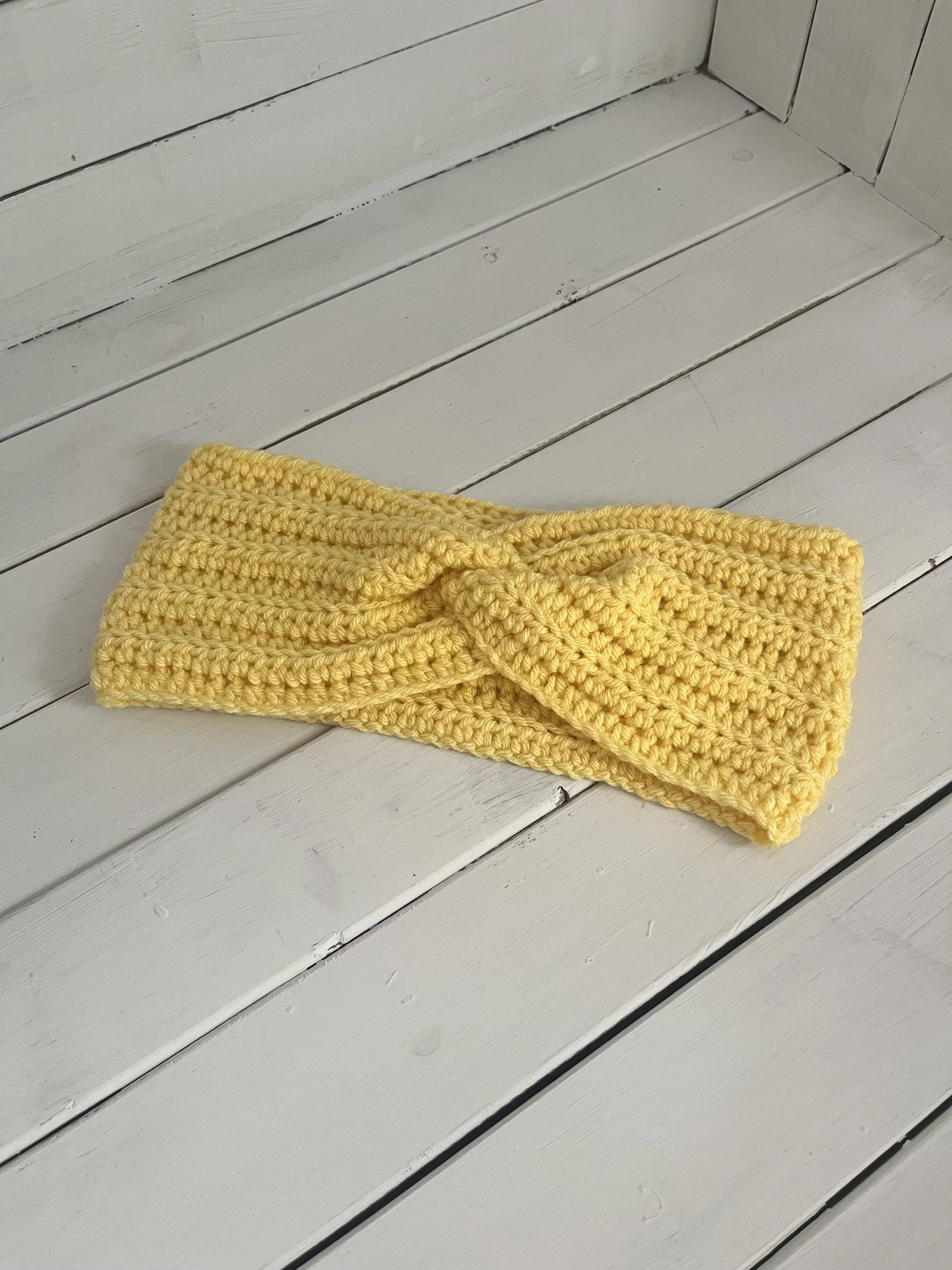 Crocheted Head Band/Ear Warmer - Yellow