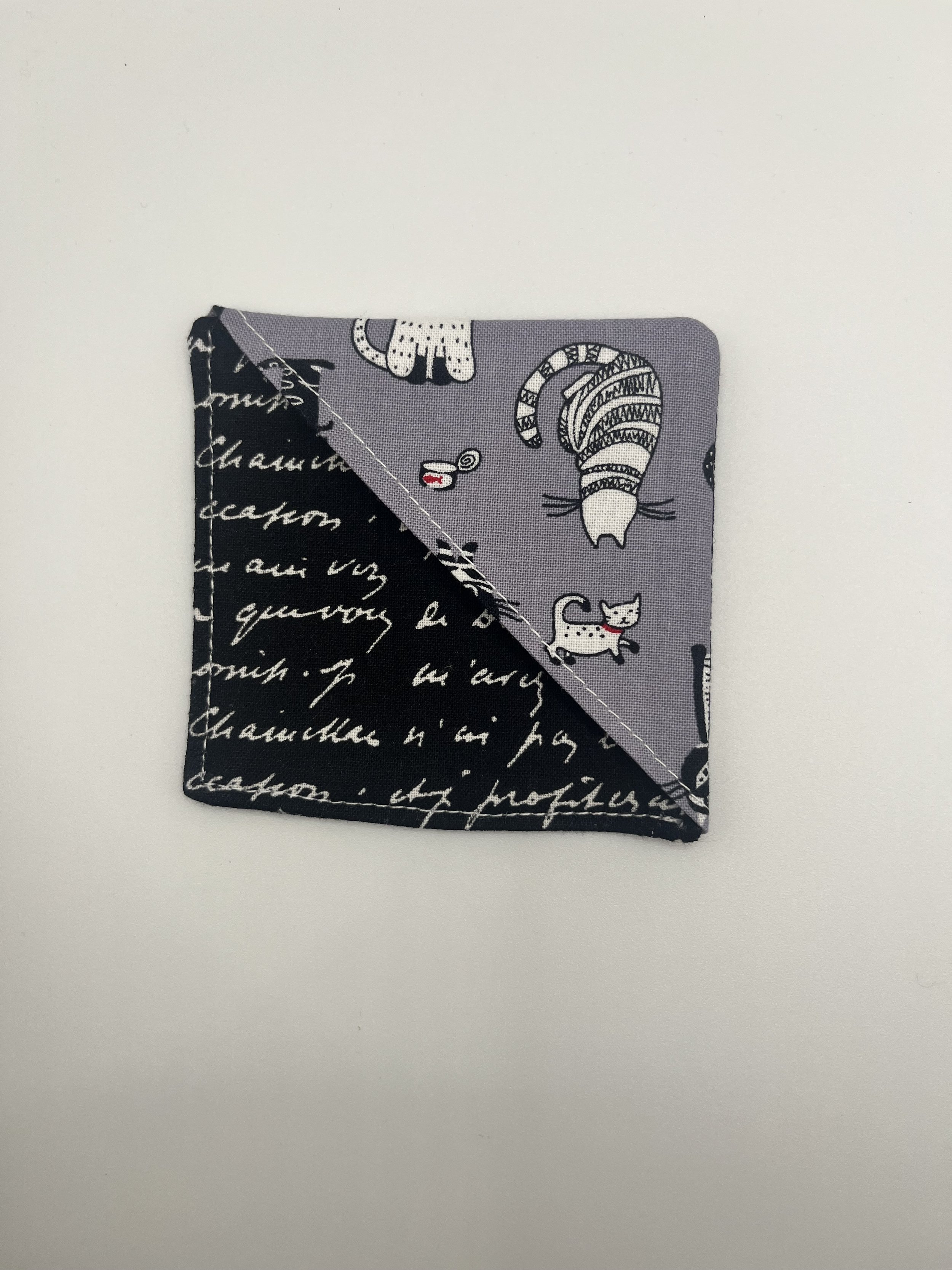 Corner Bookmark - Cats on Grey