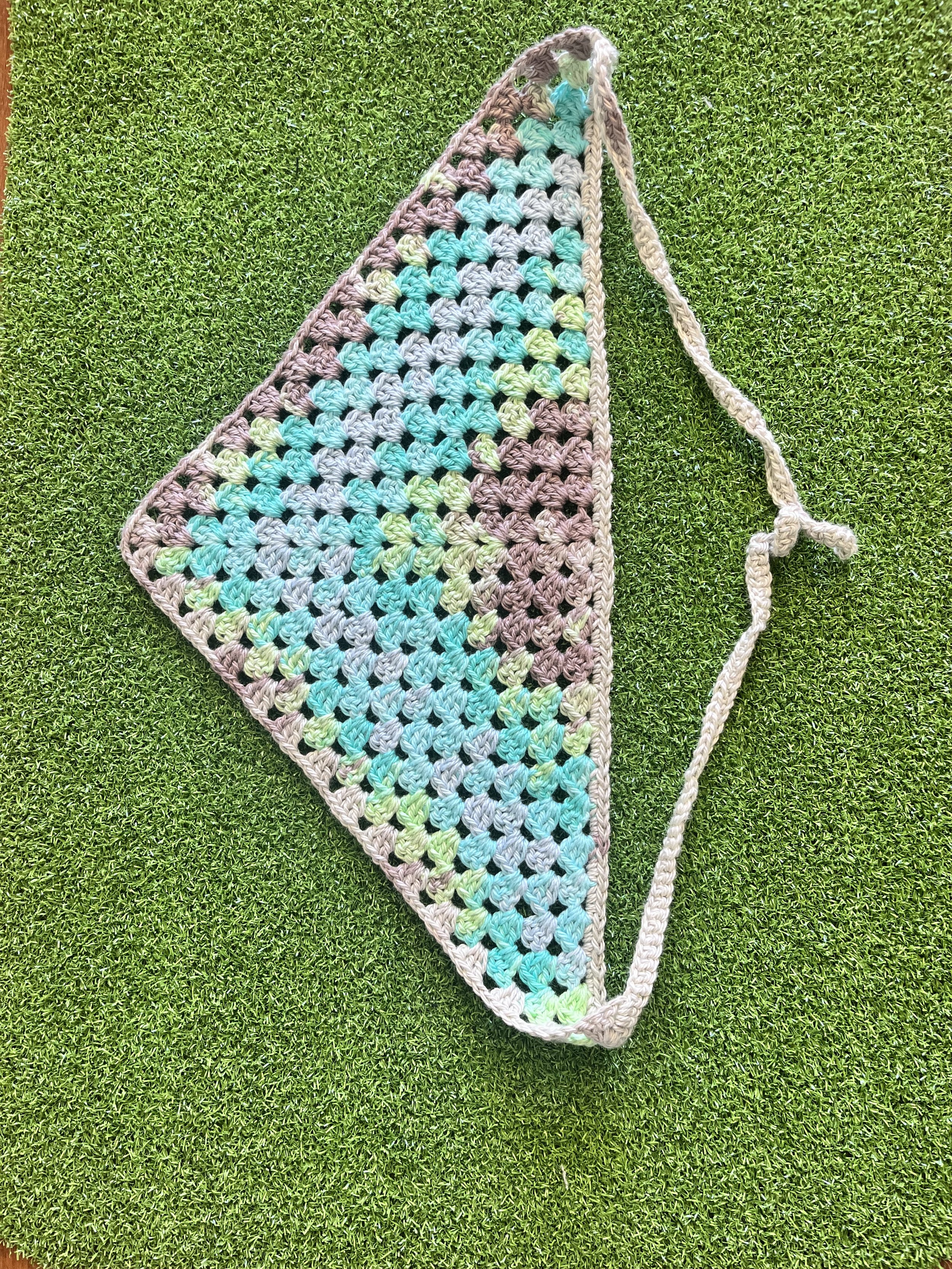 Crocheted Bandana - Multi Brown's & Green's
