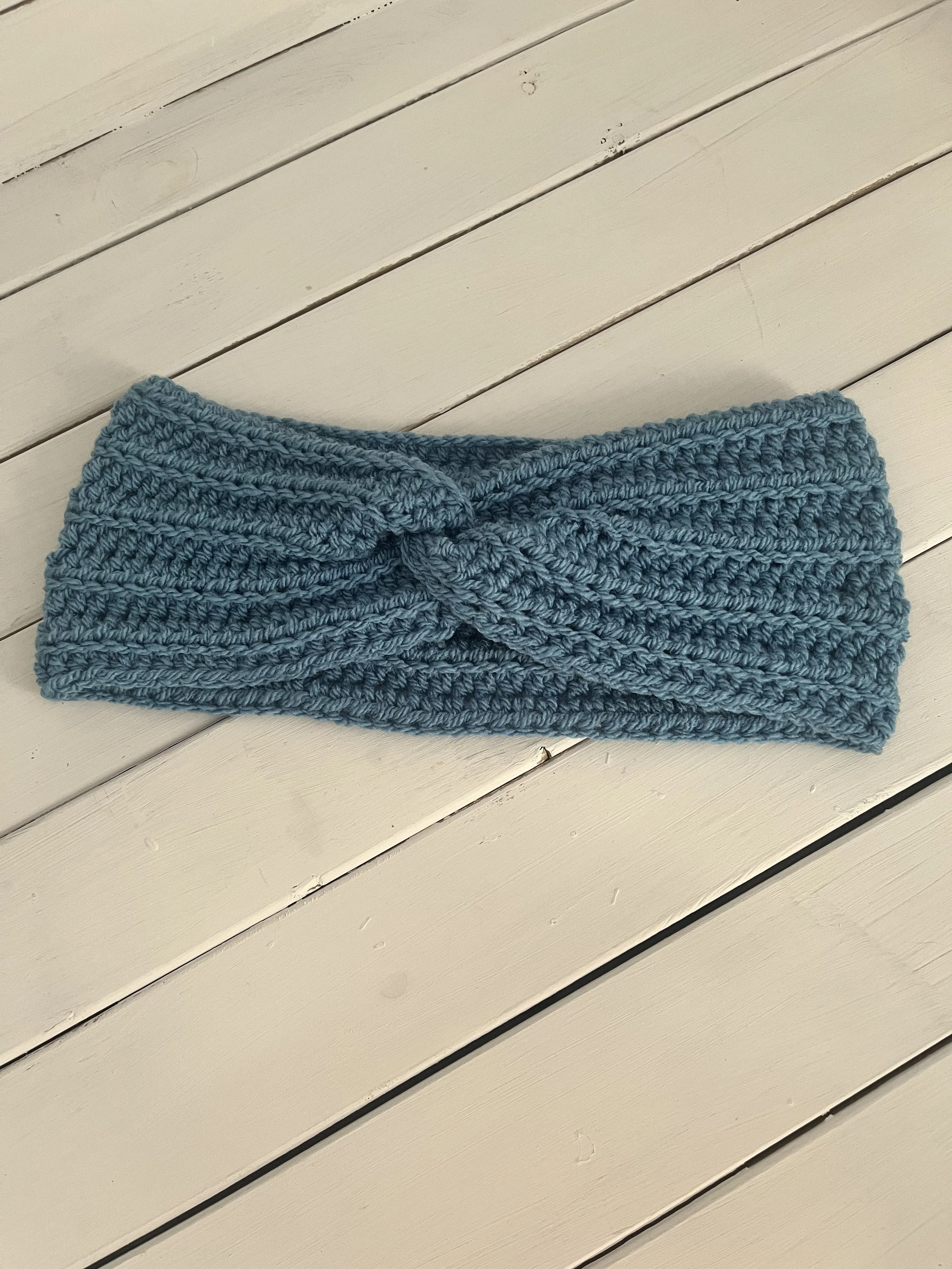 Crocheted Head Band/Ear Warmer - Blue