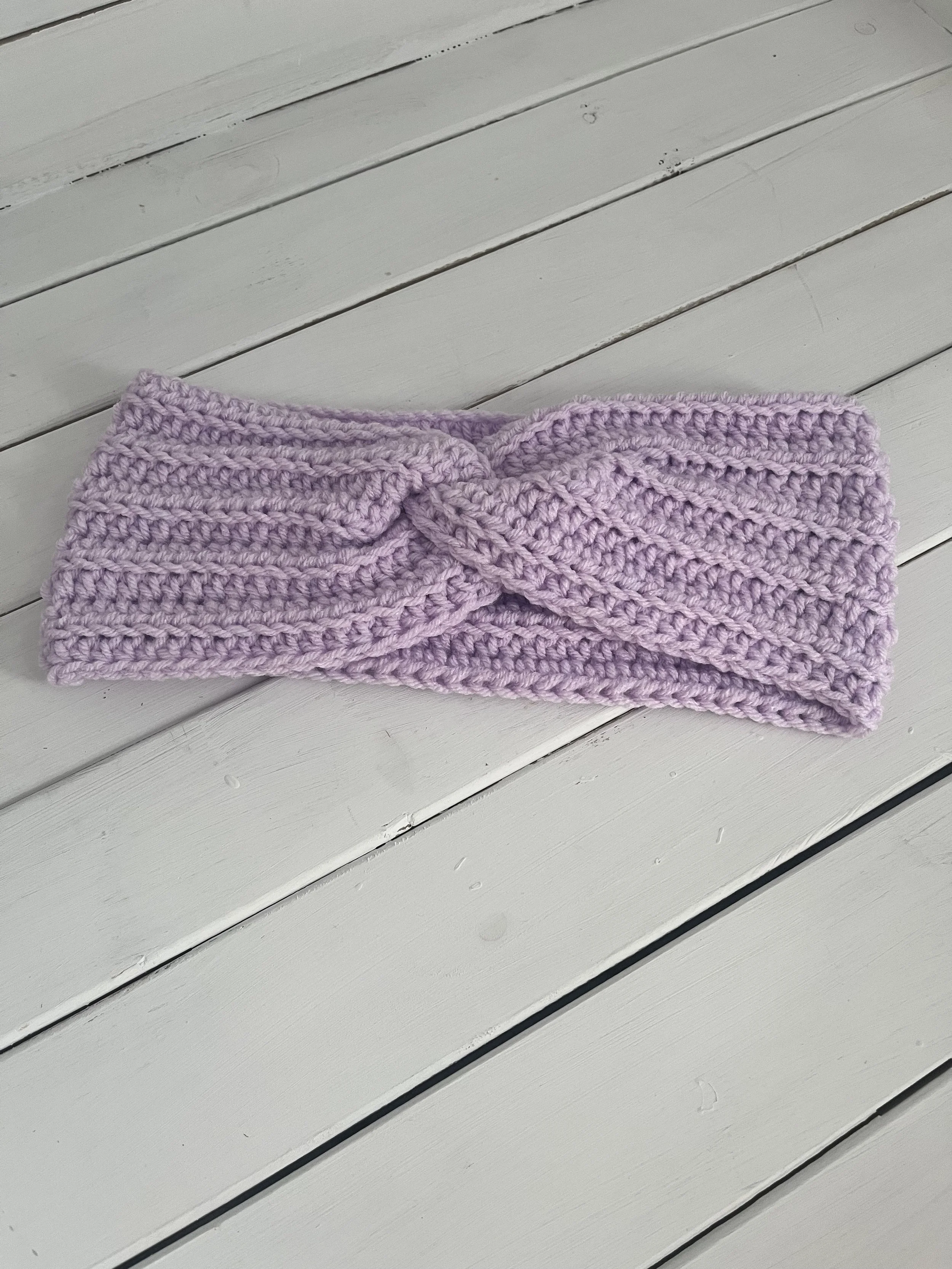Crocheted Head Band/Ear Warmer - Soft Purple