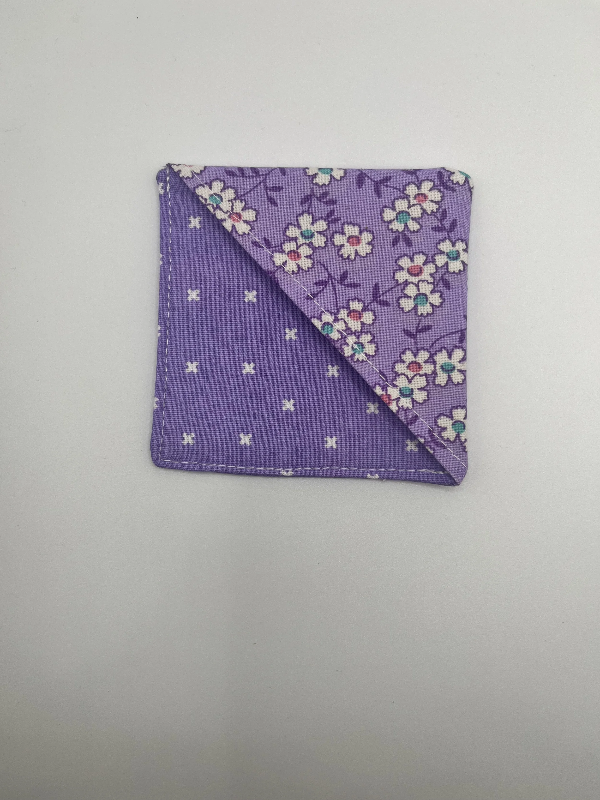 Corner Bookmark - White Flowers on Purple