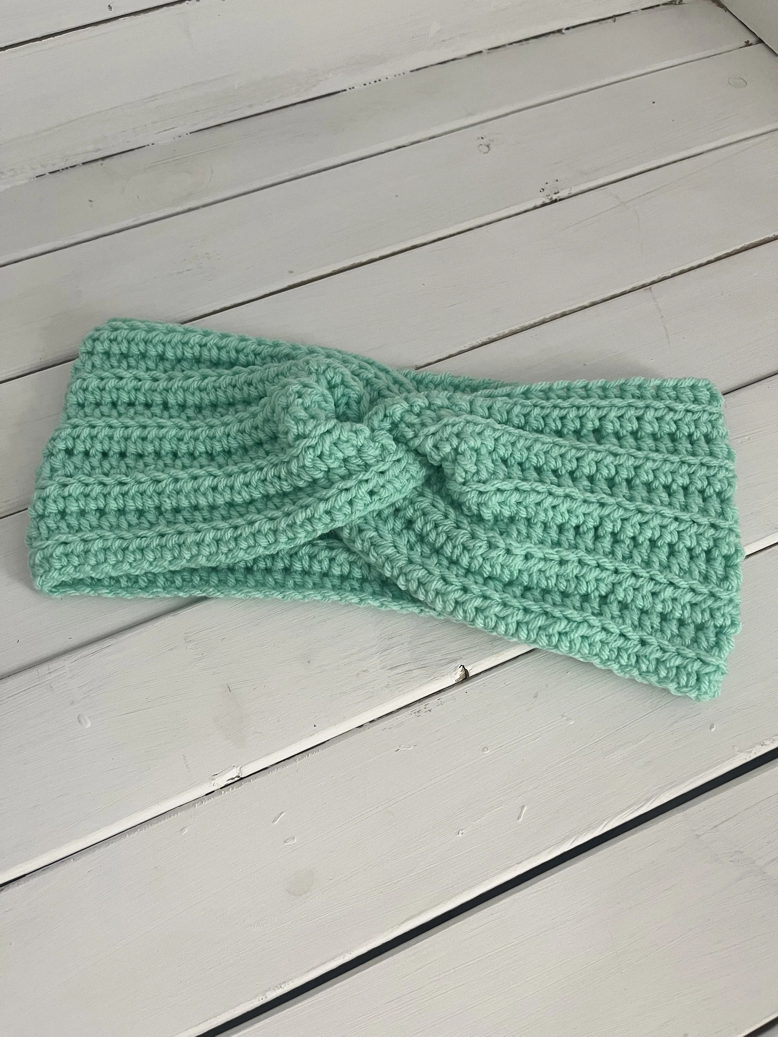 Crocheted Head Band/Ear Warmer - Mint Green
