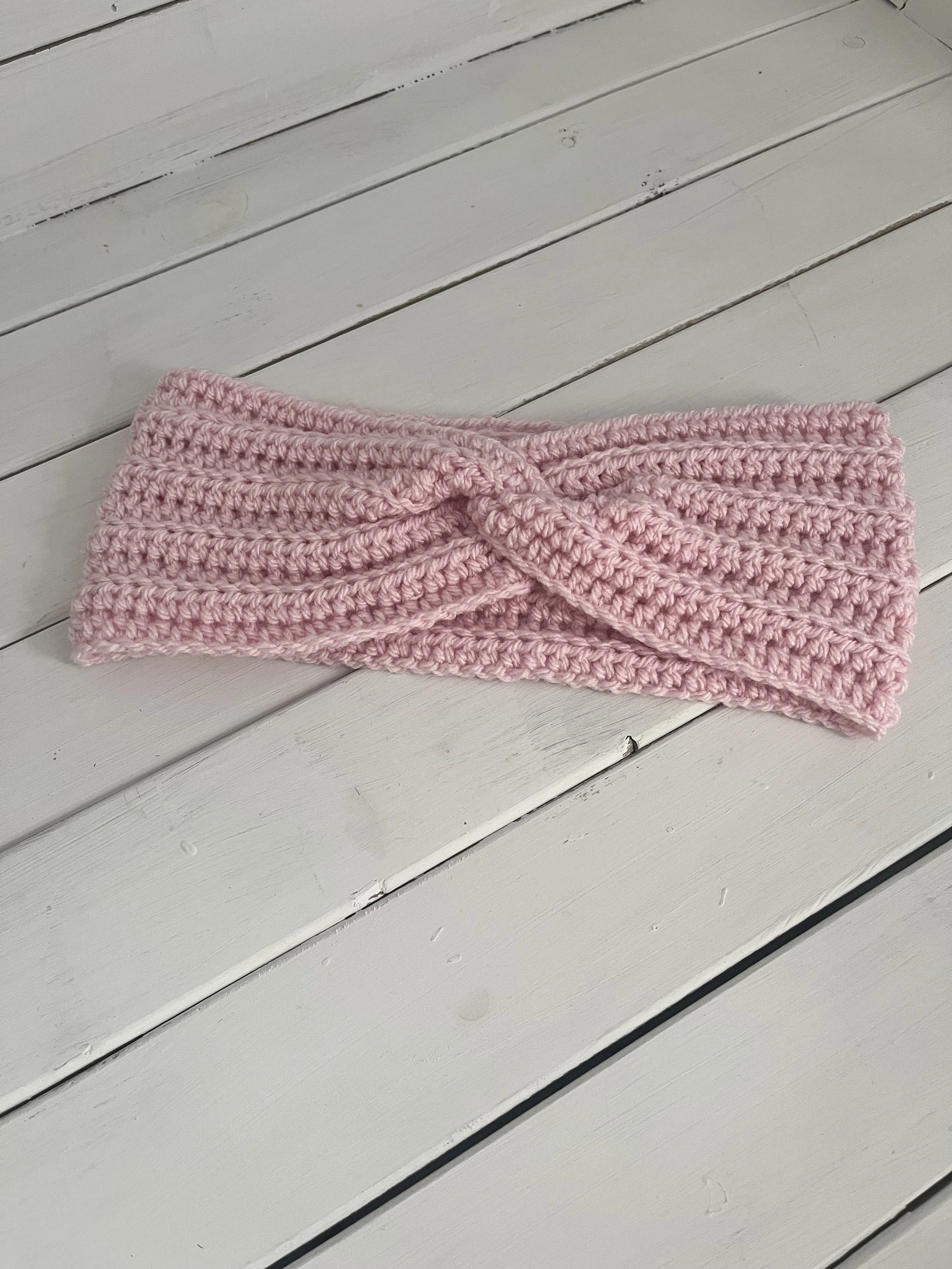 Crocheted Head Band/Ear Warmer - Pink