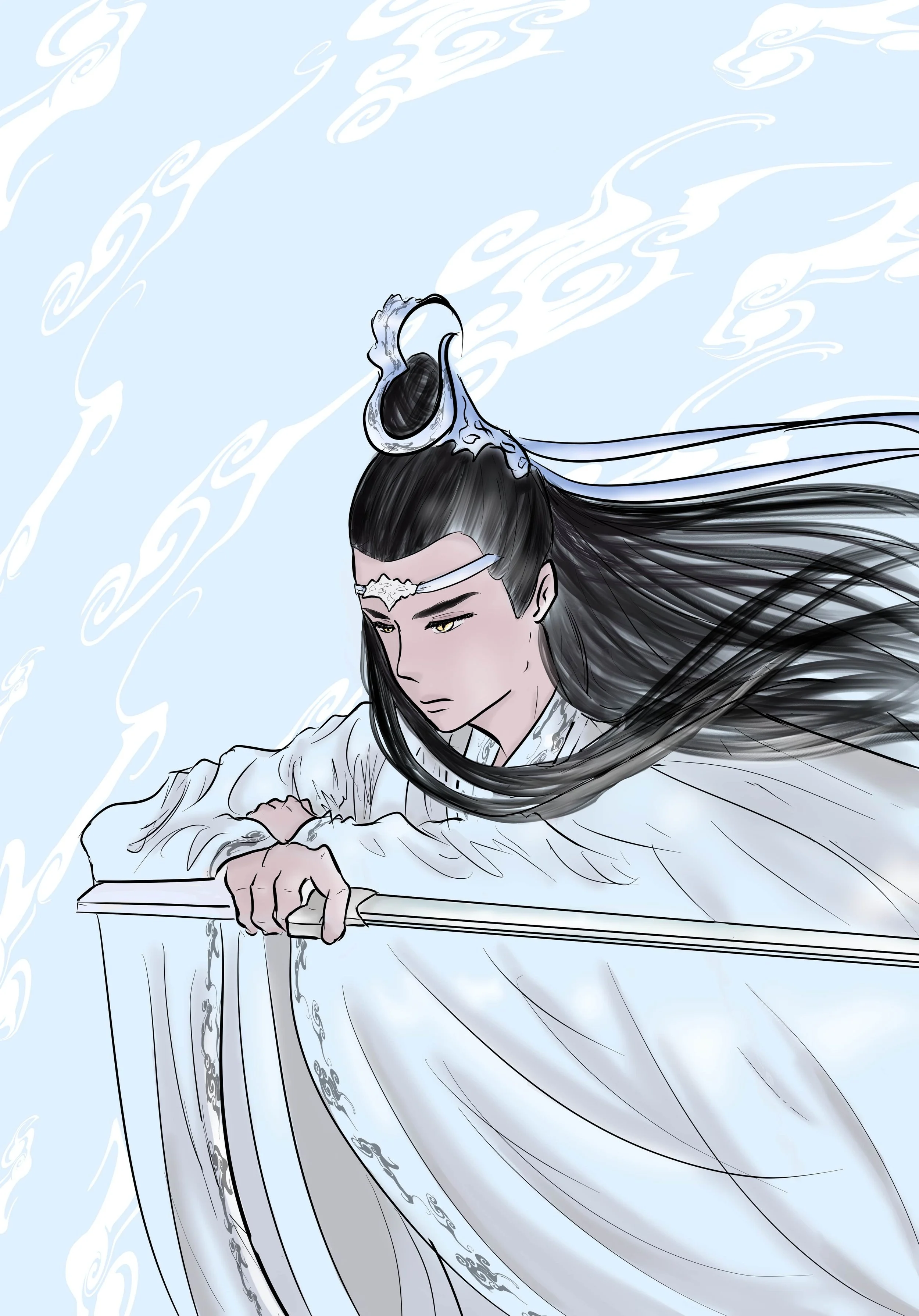 Mo Dao Zu Shi. Also known as, The Founder of Diabolism. Created by, Mo Xiang Tong Xiu. Based on, Grandmaster of Demonic Cultivation by Mo Xiang Tong Xiu.
Lan Wangji, titled Hanguang-Jun (含光君), is the second young master and one of the Twin Jades of t