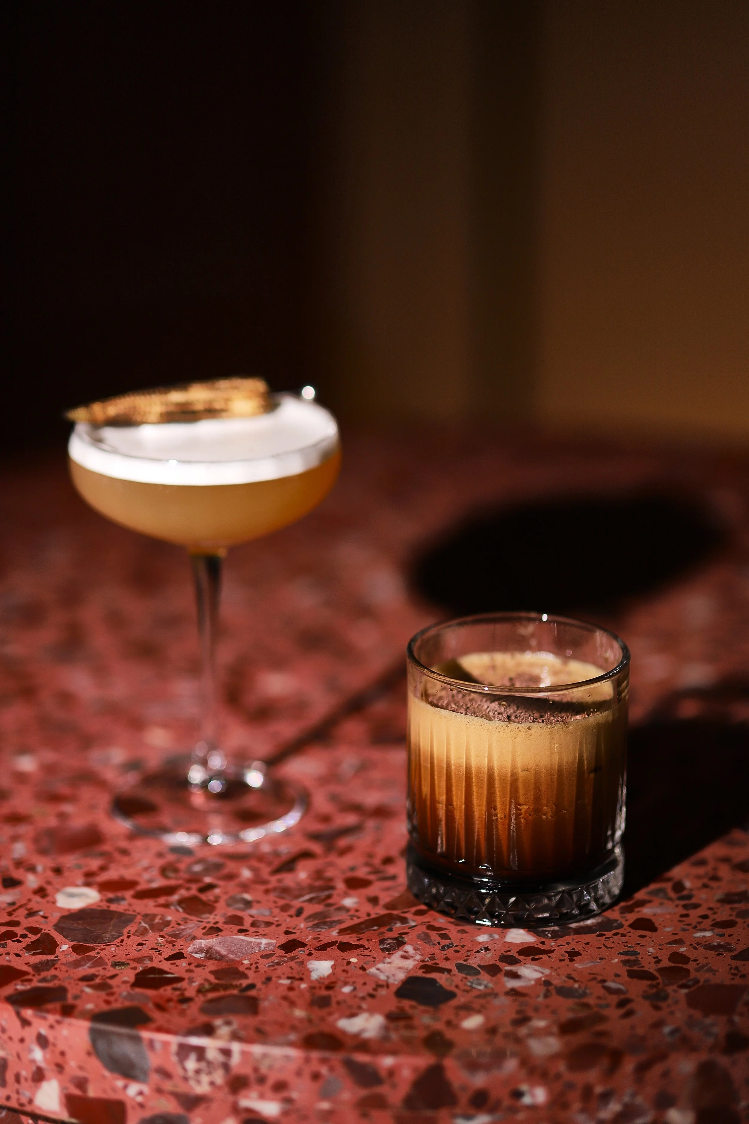 A glass of a scotch on the rocks