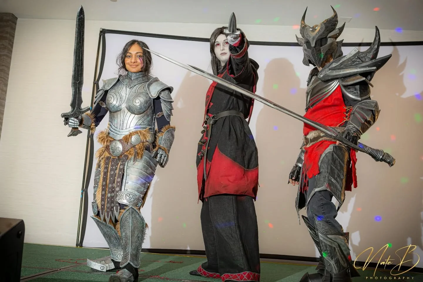 Some official event photography by @yo_itz_nate of me and our Skyrim group at the @animenj_official Masquerade! Thank you Nate for these awesome pics!

#skyrimcosplay #skyrim #cosplay