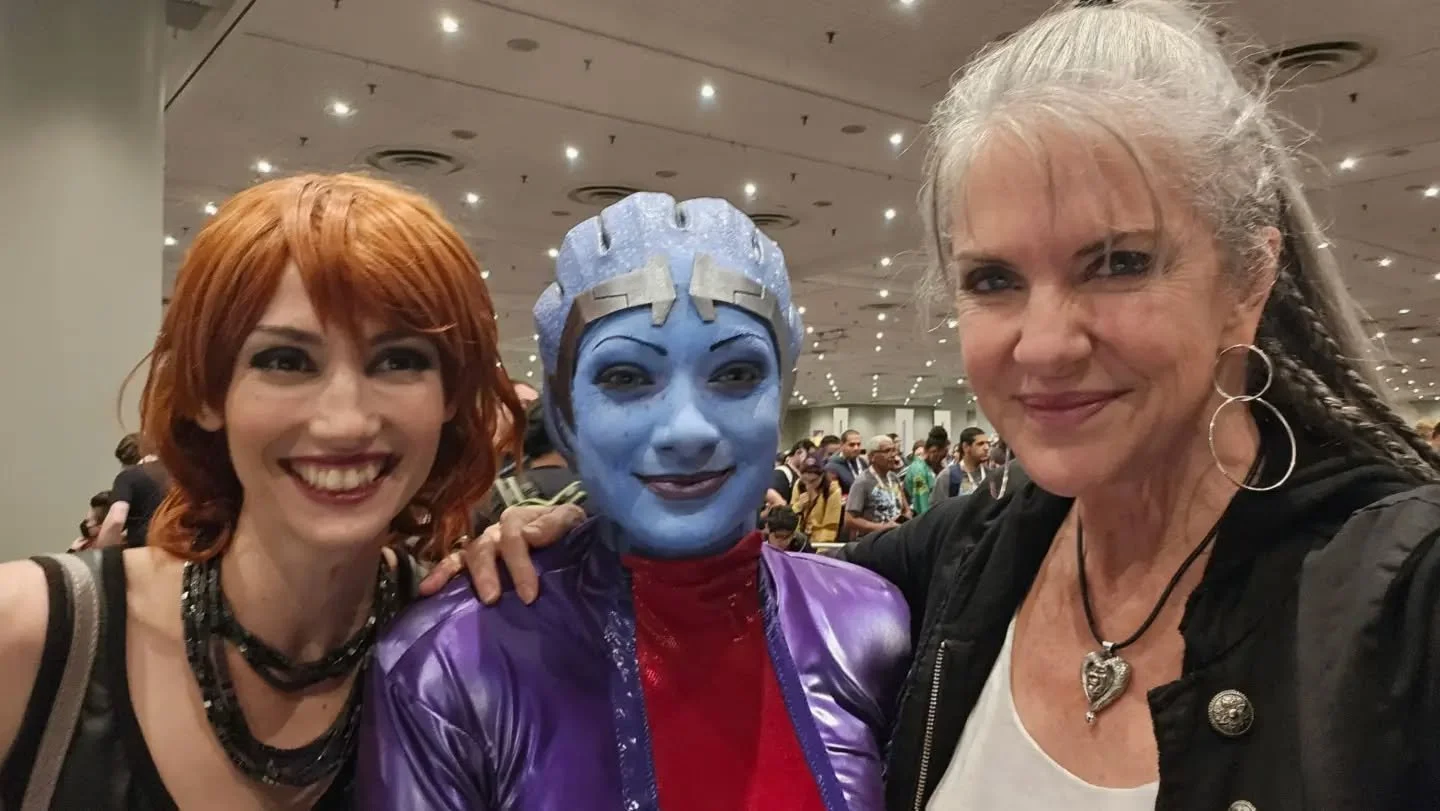 Never posted this to feed but this is @makermage and me as formal Femshep and Liara meeting @jhalegram at @newyorkcomiccon 2025. It's been an honor, Commander.