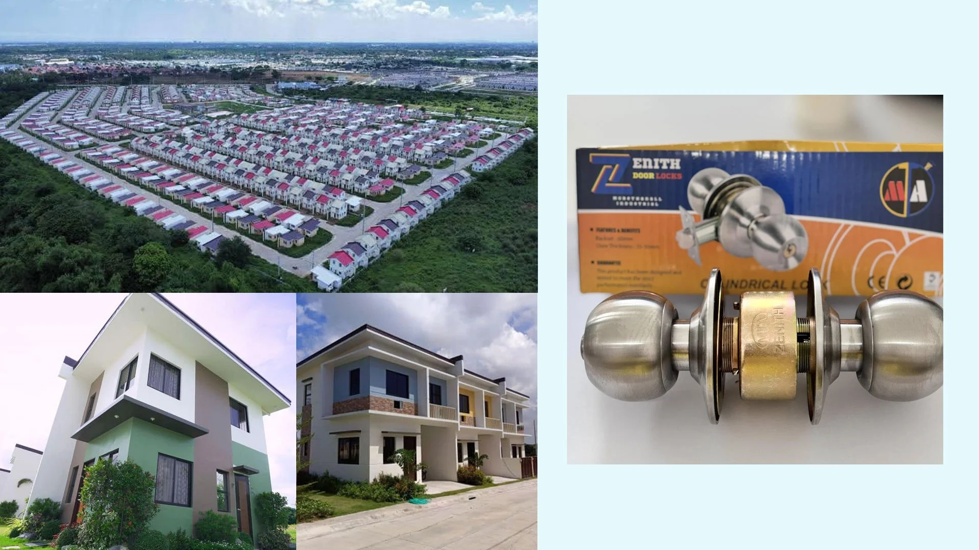 Supplied Zenith MTA 587 ET door knobs at this economical mass horizontal development in the South of Metro Manila.