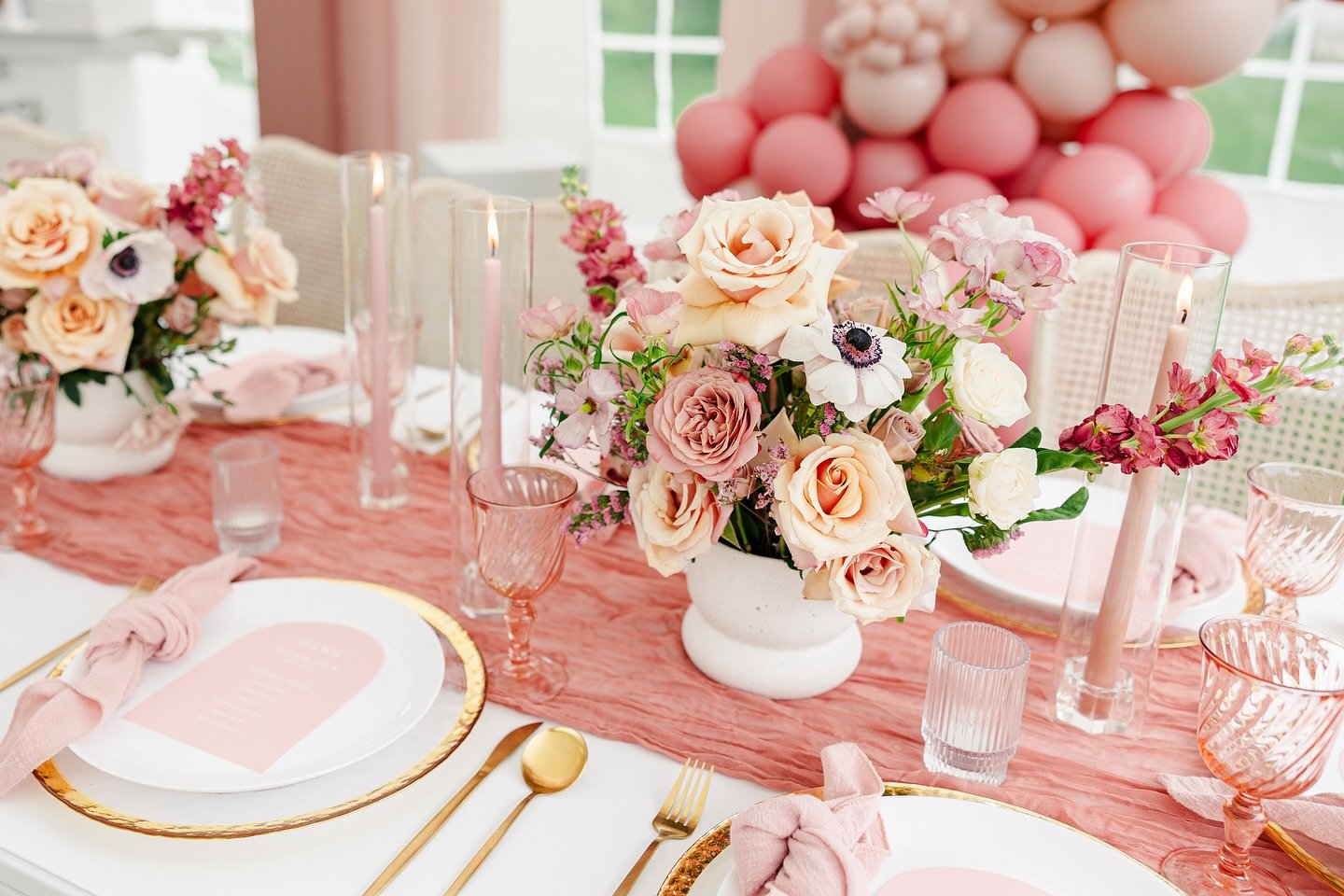 Realizing there is so much content photography from our events we do not share Like this Baby in bloom tablescape design we did last year around this time! 😍 Please enjoy the soft &amp; beautiful pinks that were used to curate a beautiful shower bru