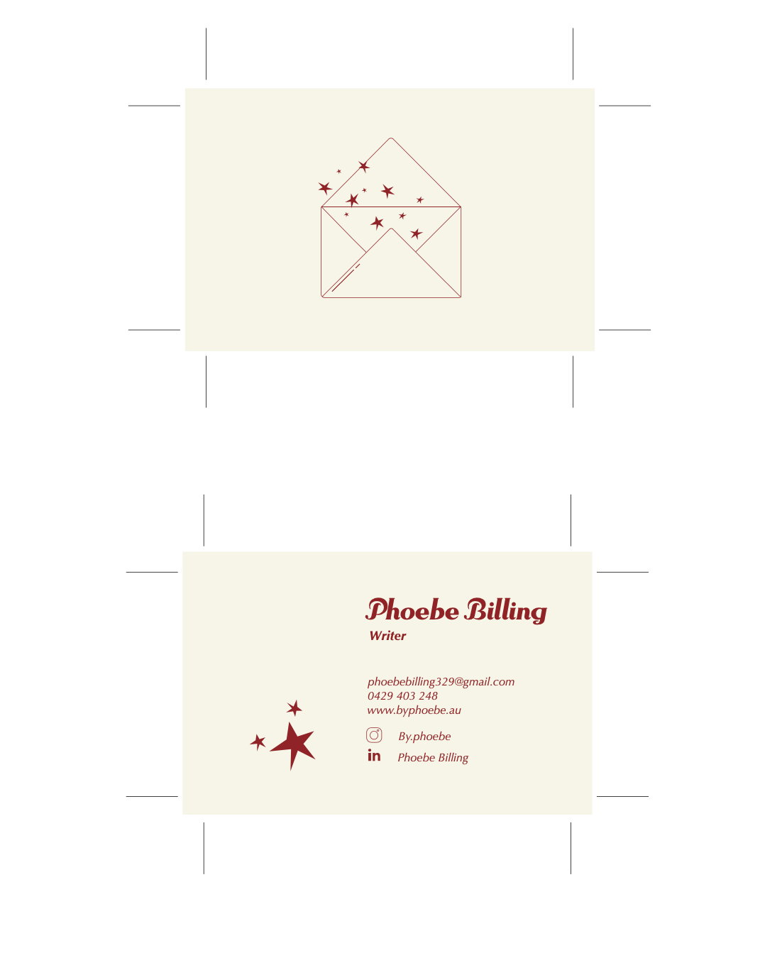 business card to scale for print
