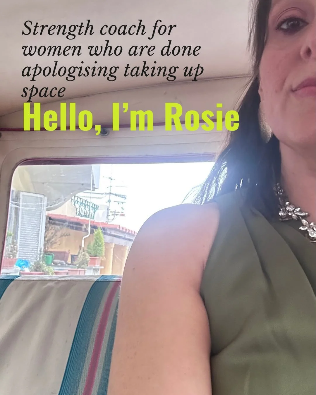 A proper hello, since a few of you are new round here.

I&rsquo;m Rosie. I&rsquo;m a strength coach and I work with women in their 40s and 50s who are ready to feel strong again. Or possibly for the first time.

I came to this work after my own early