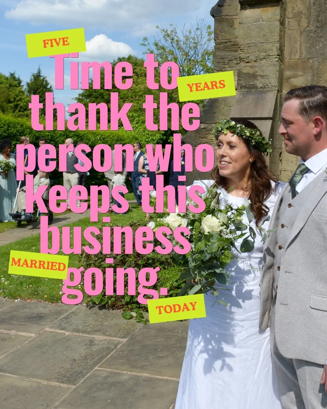 5 years married today.

When I told him what I&rsquo;d started writing, he said it&rsquo;s going to end up being about you. Damn straight. To be sure he does encourage me, but let&rsquo;s be clear, it is hard work setting up as a PT/Strength Coach/Me